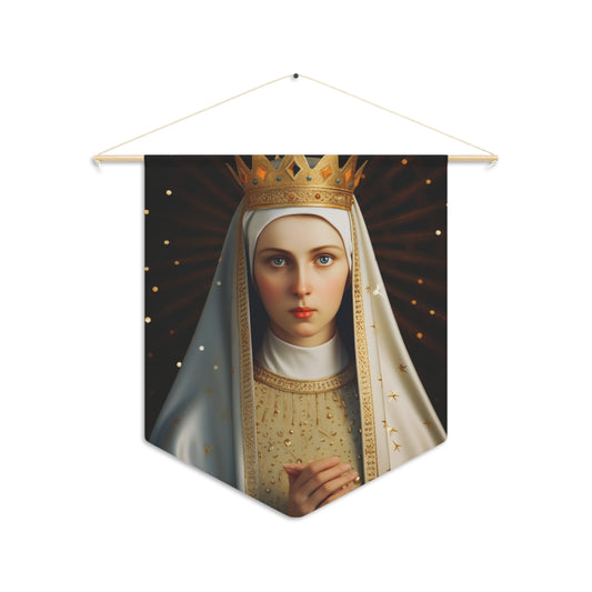 Saint Kinga of Poland Wall Banner / Wall Hanging - Prayer room art - Catholic Home Art - Large Saint Art - 18" x 21"