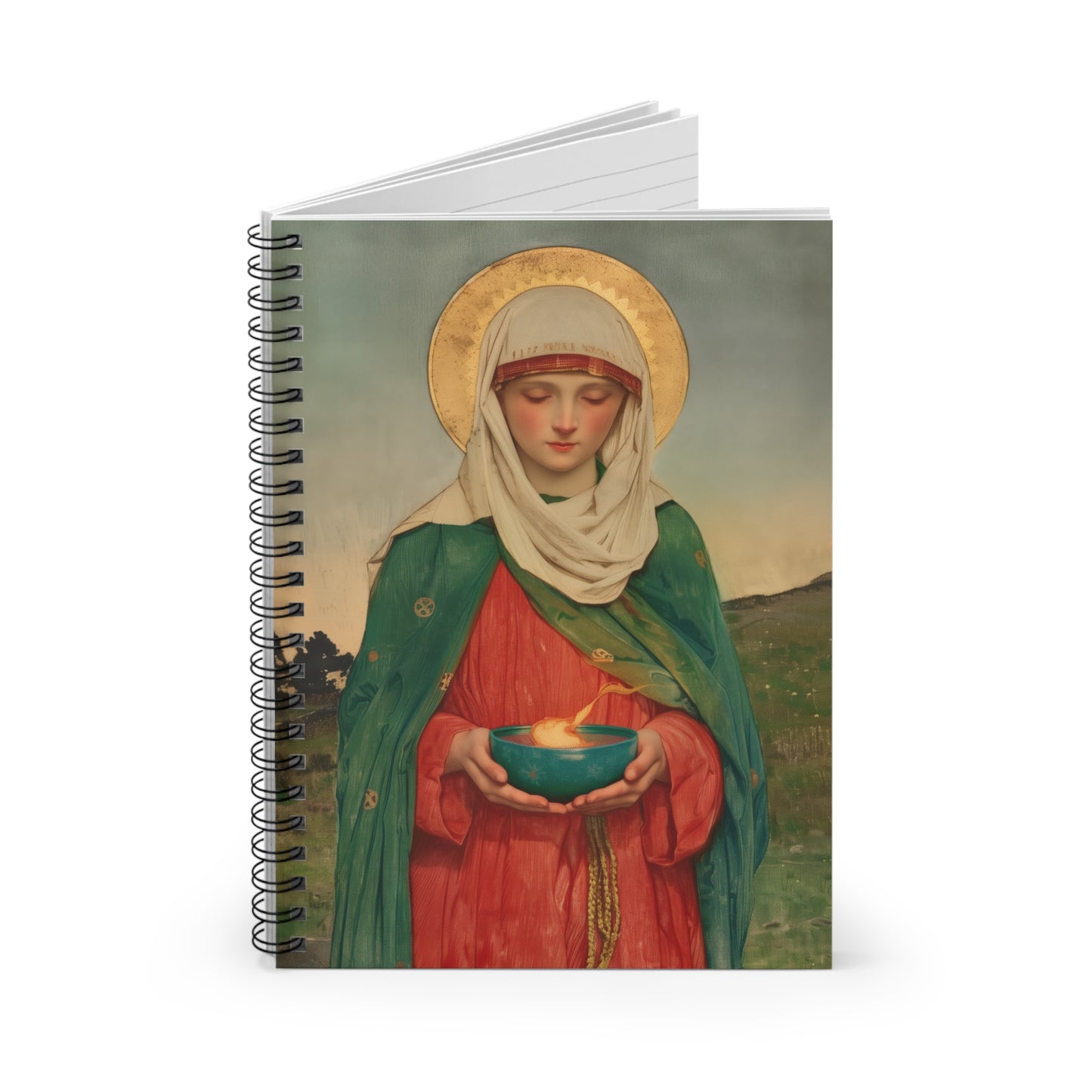 Saint Brigid of Ireland / Kildare - Sanctified Souls Art - Religious - Spiral Notebook - Ruled - Catholic - Devotional Journal - Diary