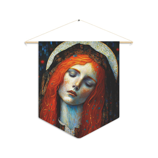 Embracing Grace Wall Banner / Wall Hanging - Saint Mary Magdalene Art Print - Prayer room - Catholic Home Art - 18" x 21"