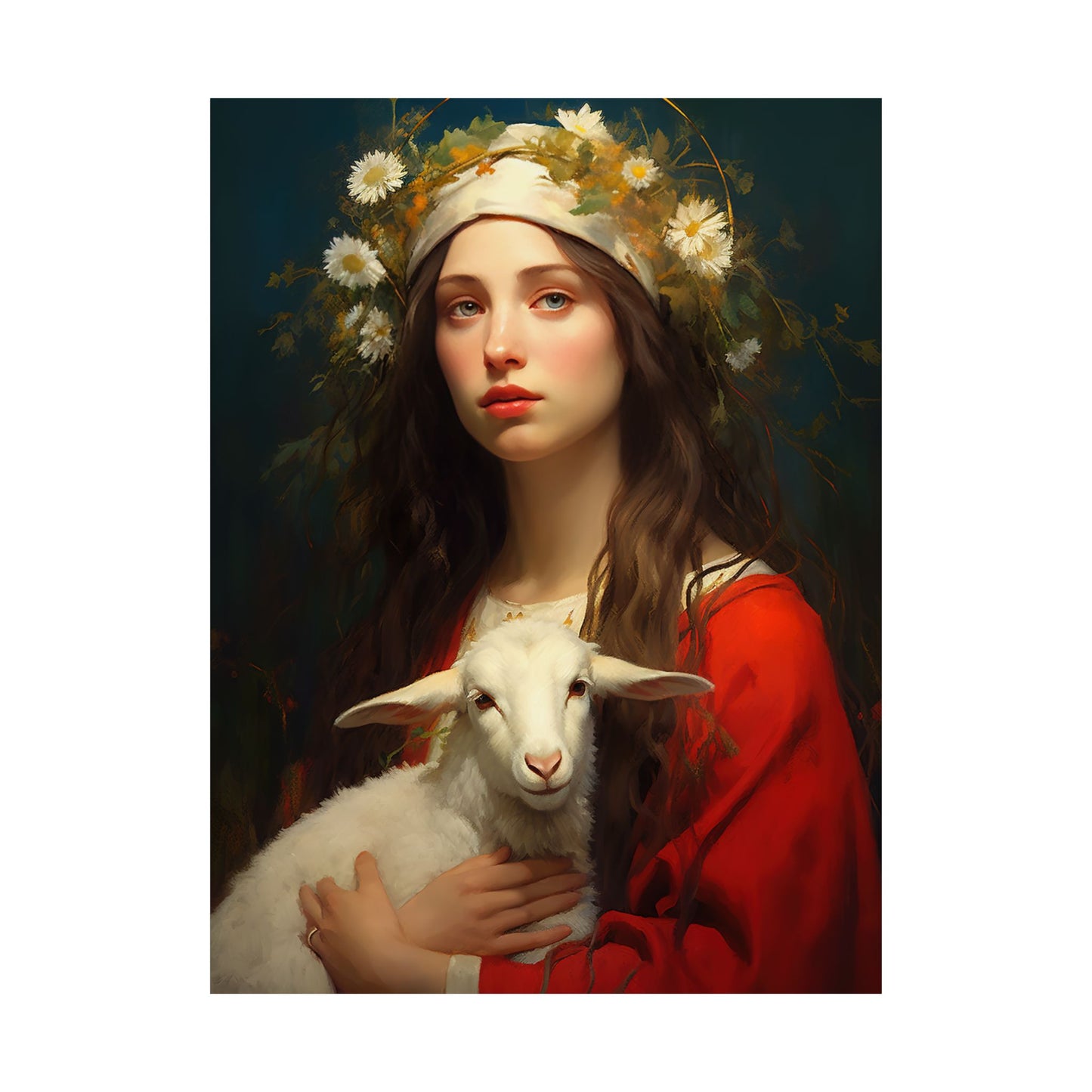 Saint Agnes of Rome Print - Sanctified Souls Print - Multiple Sizes - Premium Matte Vertical Posters