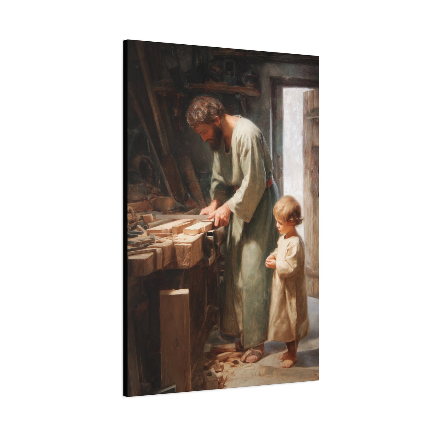Saint Joseph the Worker - Museum Wrapped Canvas - Sanctified Souls Print - Religious Art for your Home