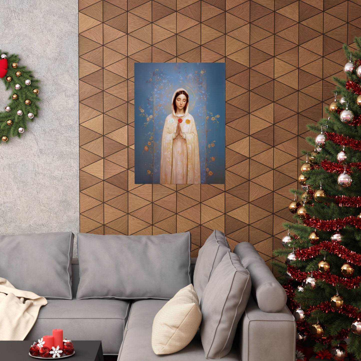 Rosa Mystica - Mystical Rose - Mother Mary - Marian Art - Sanctified Souls Print - Multiple Sizes - Premium Vertical Posters