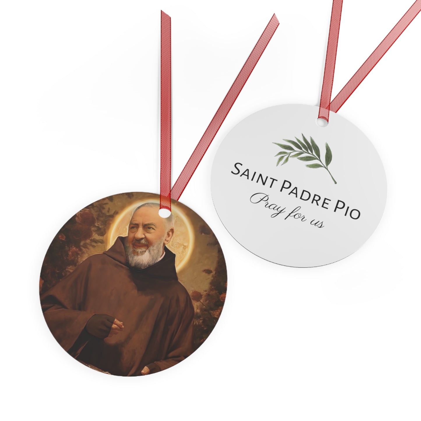 Saint Padre Pio Ornament - Religious Holiday Christmas Ornament and Keepsake - Double sided Keepsake Religious Ornament