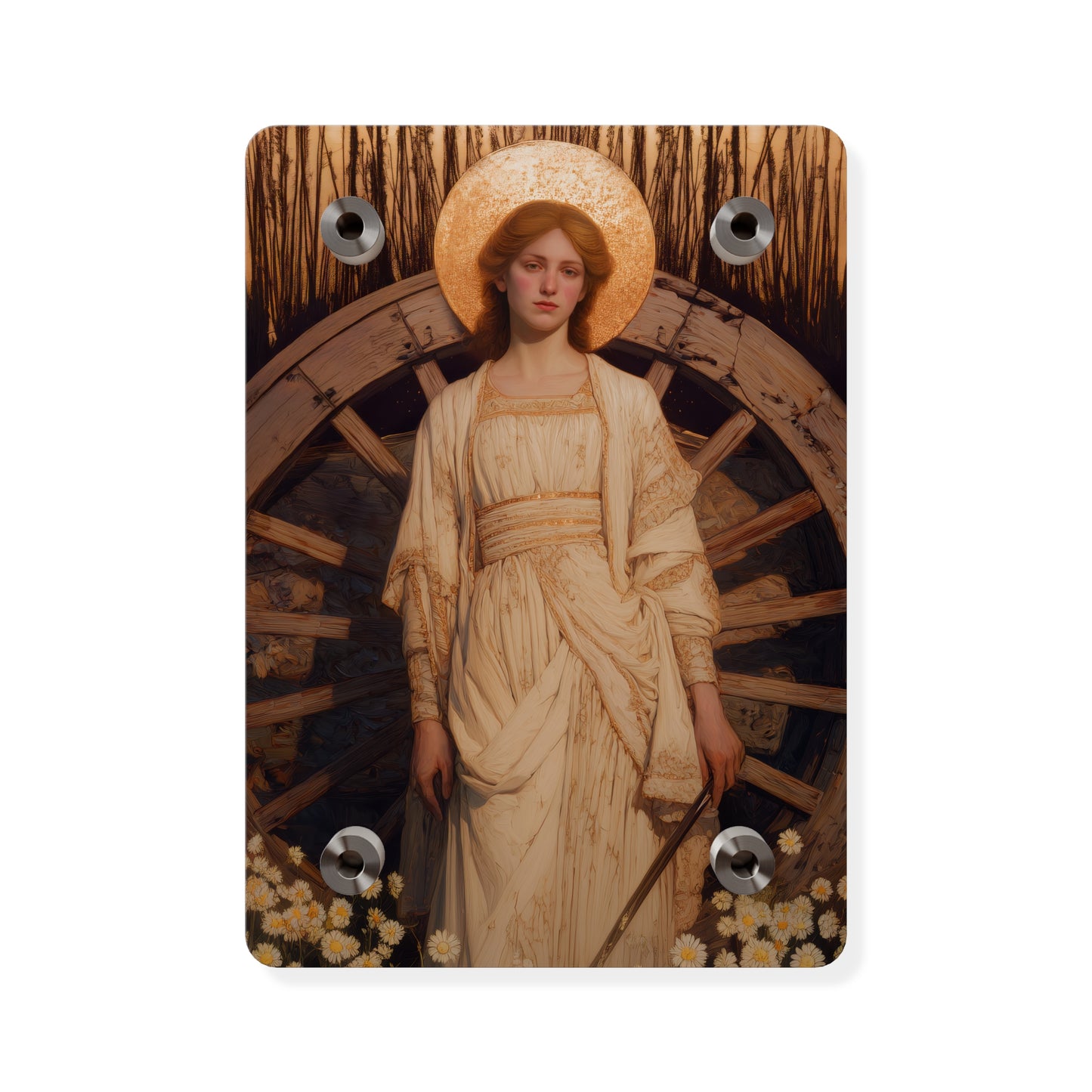 Saint Catherine of Alexandria Wall Art Panel - Ready to Hang Acrylic Print - Catholic Saint Art - Patron Saint Print - No Frame needed