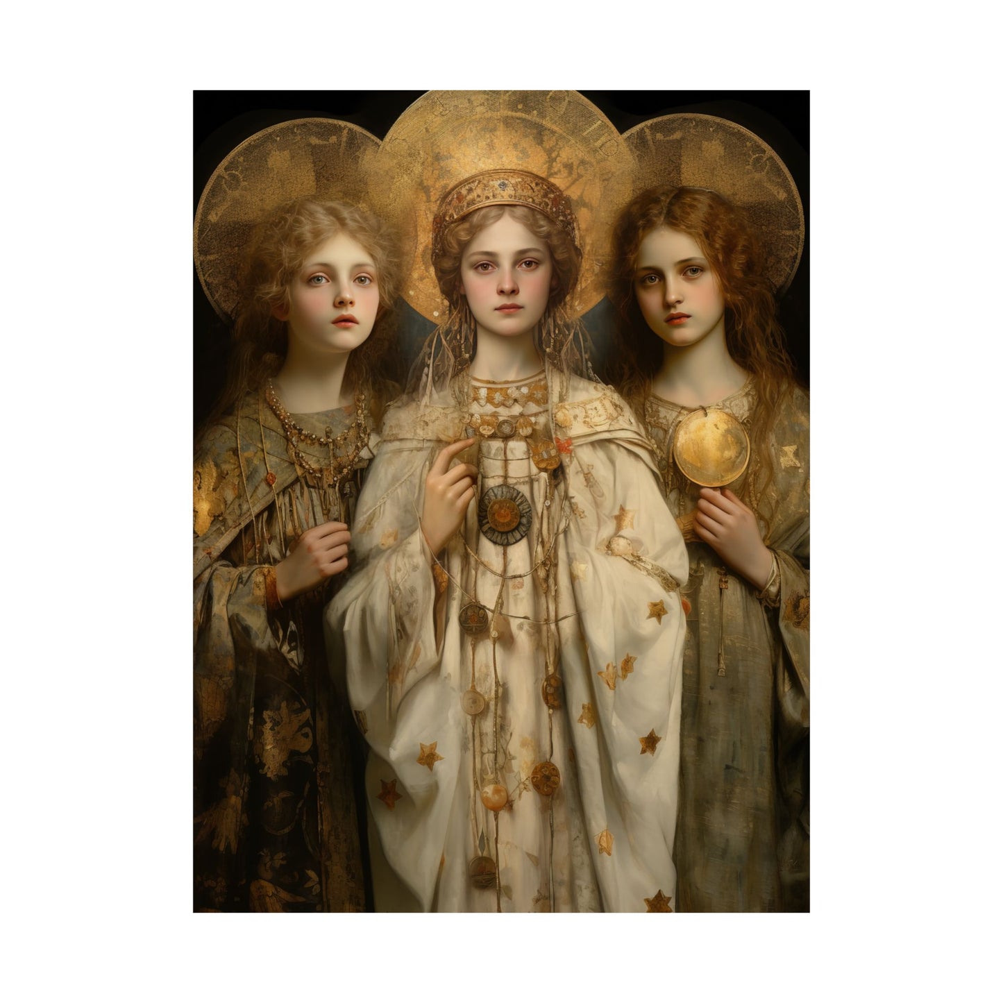 Saints Faith, Charity and Hope - Sanctified Souls Print - Multiple Sizes - Premium Matte Vertical Posters