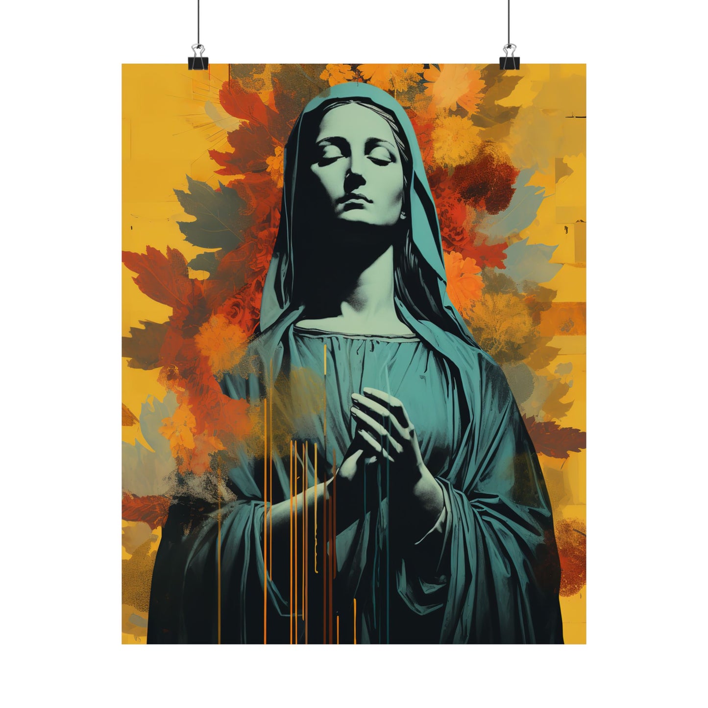 Virgin of Peace - Mother Mary Collage Art - Sanctified Souls Print - Multiple Sizes - Premium Matte Vertical Posters - Virgin Mary
