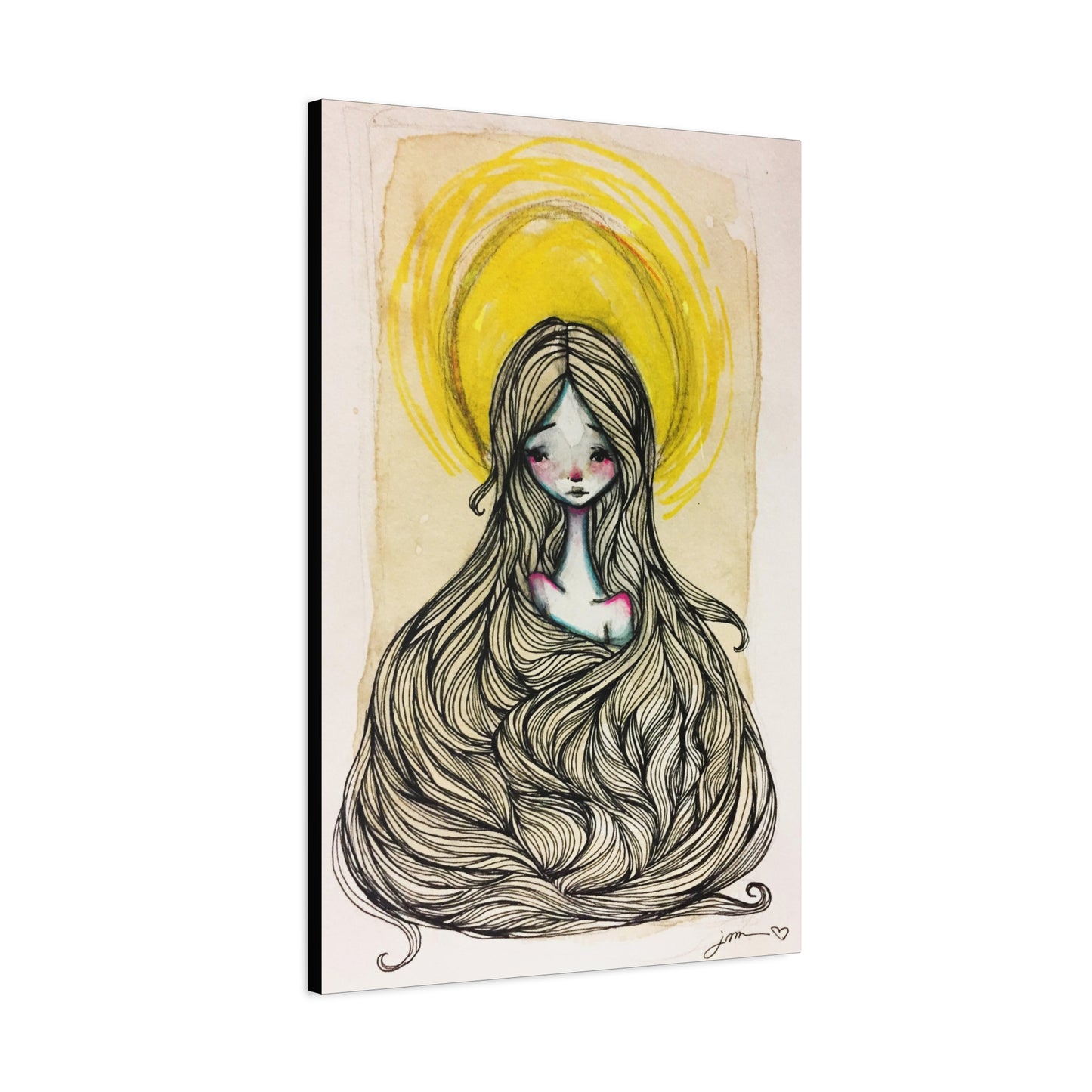 Saint Agatha of Sicily Canvas Print - Hand-Drawn Catholic Art Print | Christian Sacred Wall Art | Sanctified Solocosmo Religious Artwork