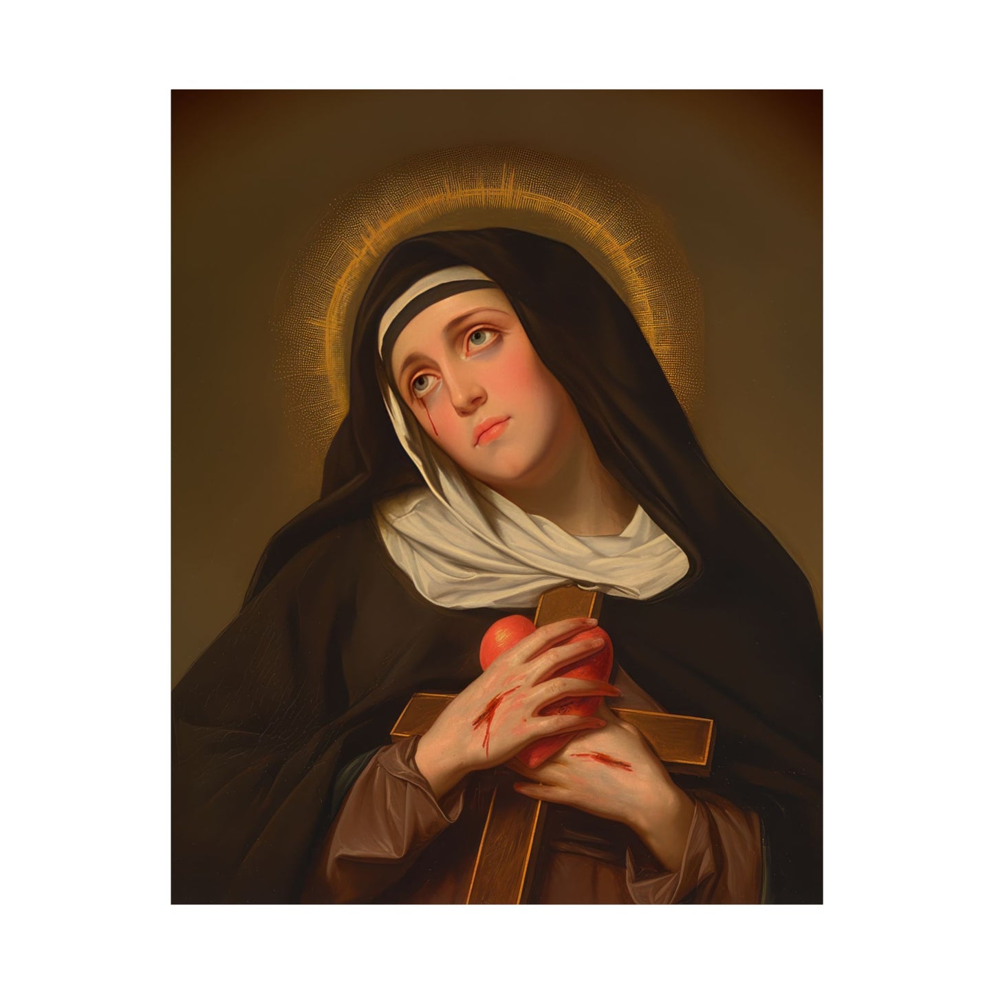 Saint Veronica Giuliani - Sanctified Souls Print - Multiple Sizes - Premium Posters - Catholic Art - Christian painting