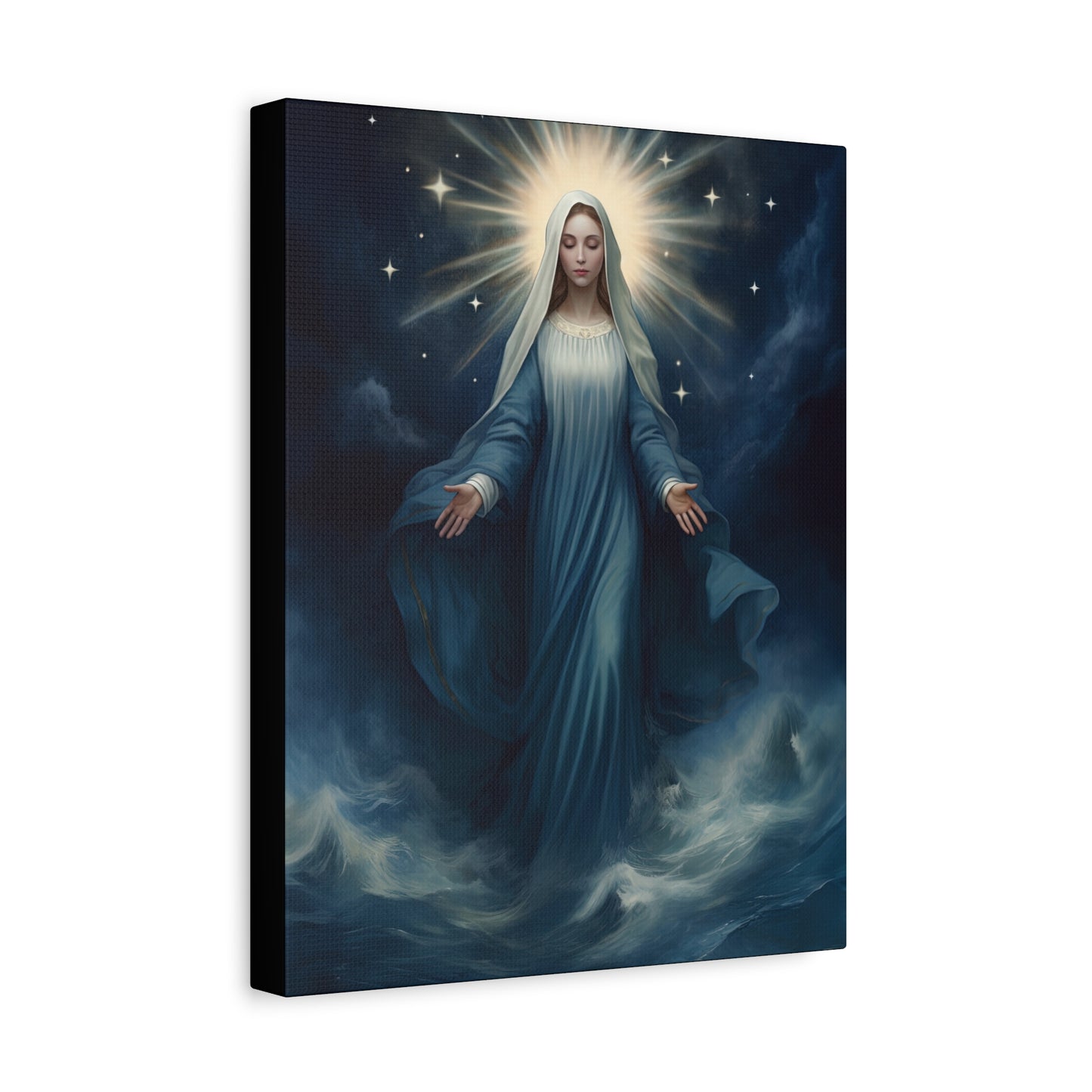 Our Lady Star of the Sea Canvas Print - Multiple Sizes - Catholic Home art - Museum Wrapped Canvas - Stella Maris