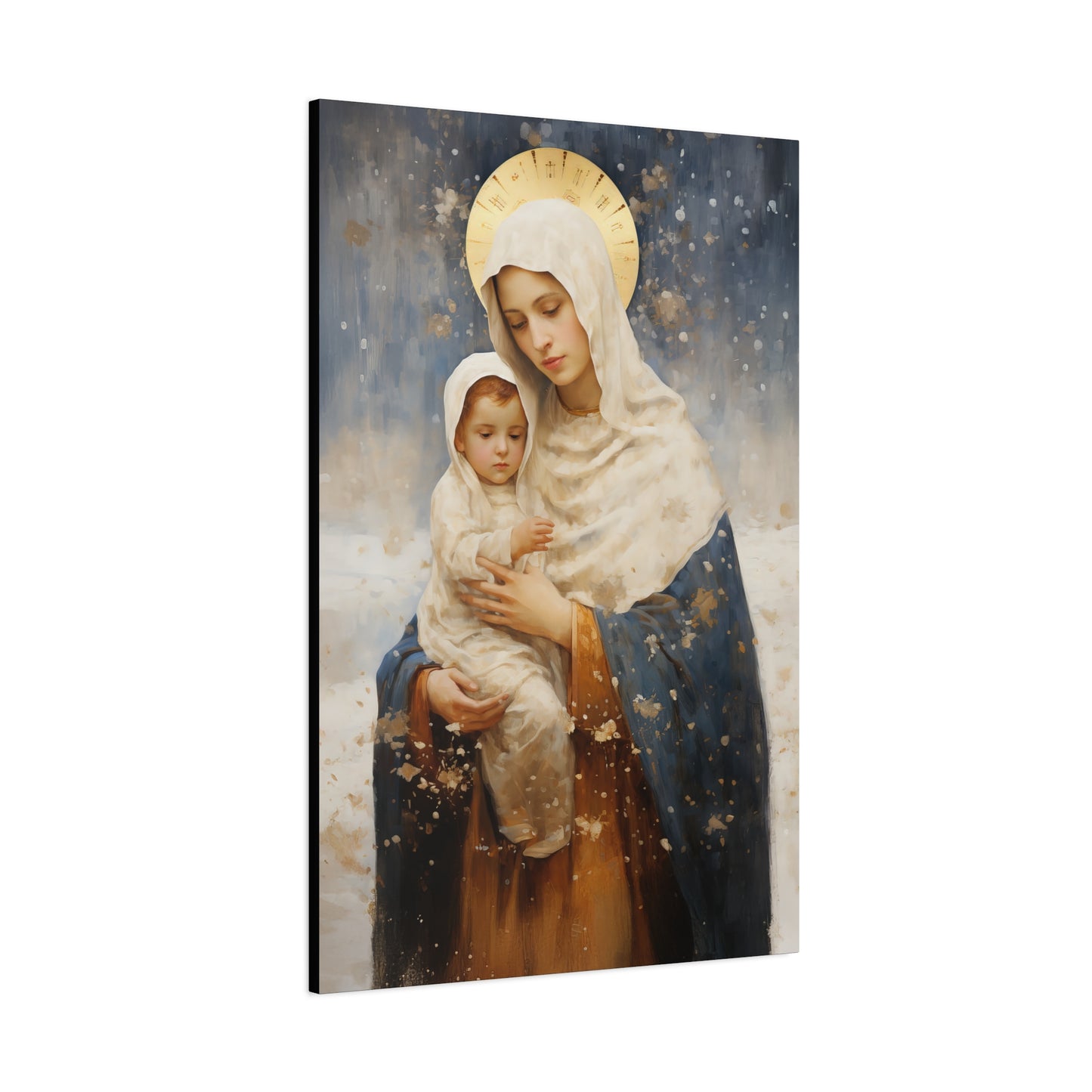 Winter's Grace : Our Lady of the Snows Canvas Print - Multiple Sizes - Catholic Home art - Gallery Wrapped Canvas - Sanctified Souls Print
