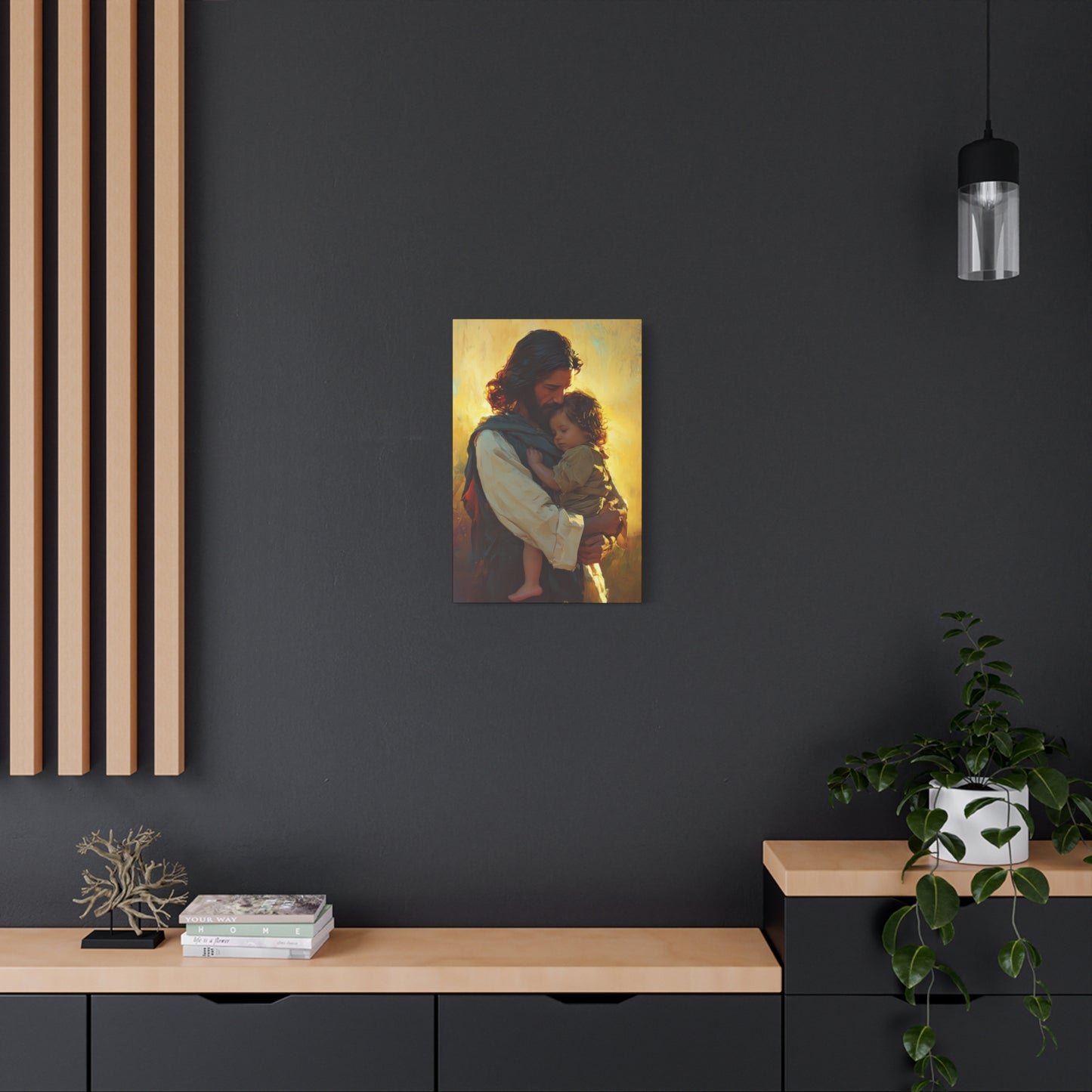 Divine Protector of the Innocent - Christ and Child - Museum Wrapped Canvas - Print - Religious Art for your Home - Christian art print