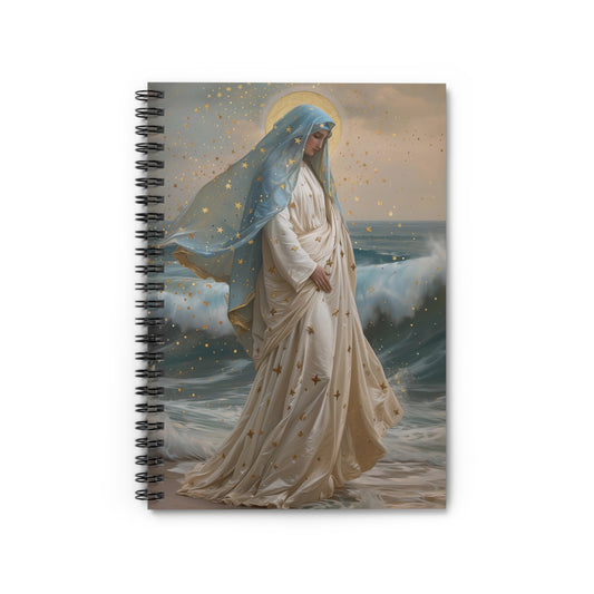 Ocean's Embrace - Devotion to Our Lady Journal - Our Lady Star of the Sea - Religious Based Notebook - Spiral Notebook - Ruled Line