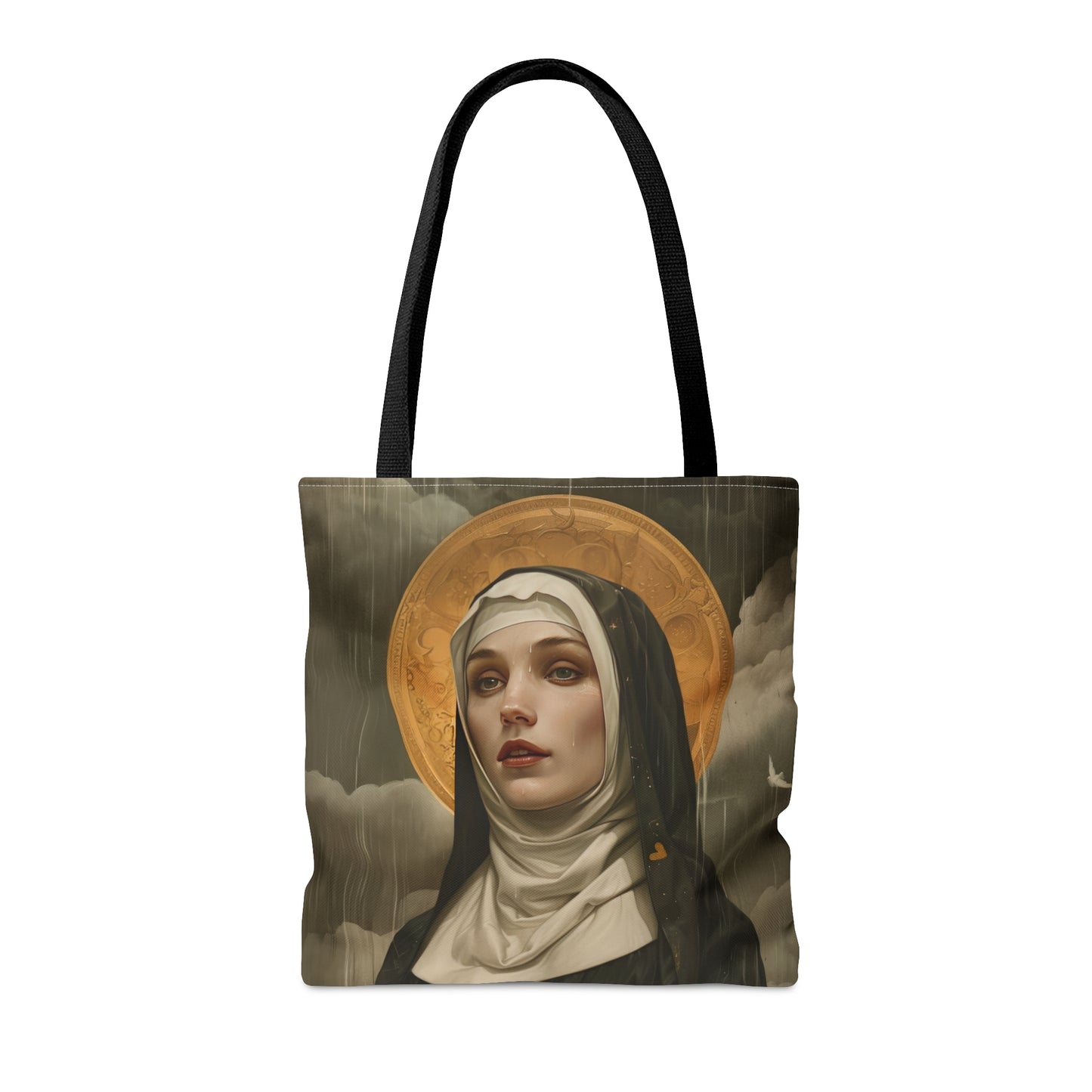 Saint Scholastica Tote Bag - Purse - Three sizes - Large Medium Small Faith Art Bag - Catholic faith carry-all purse - Double Sided