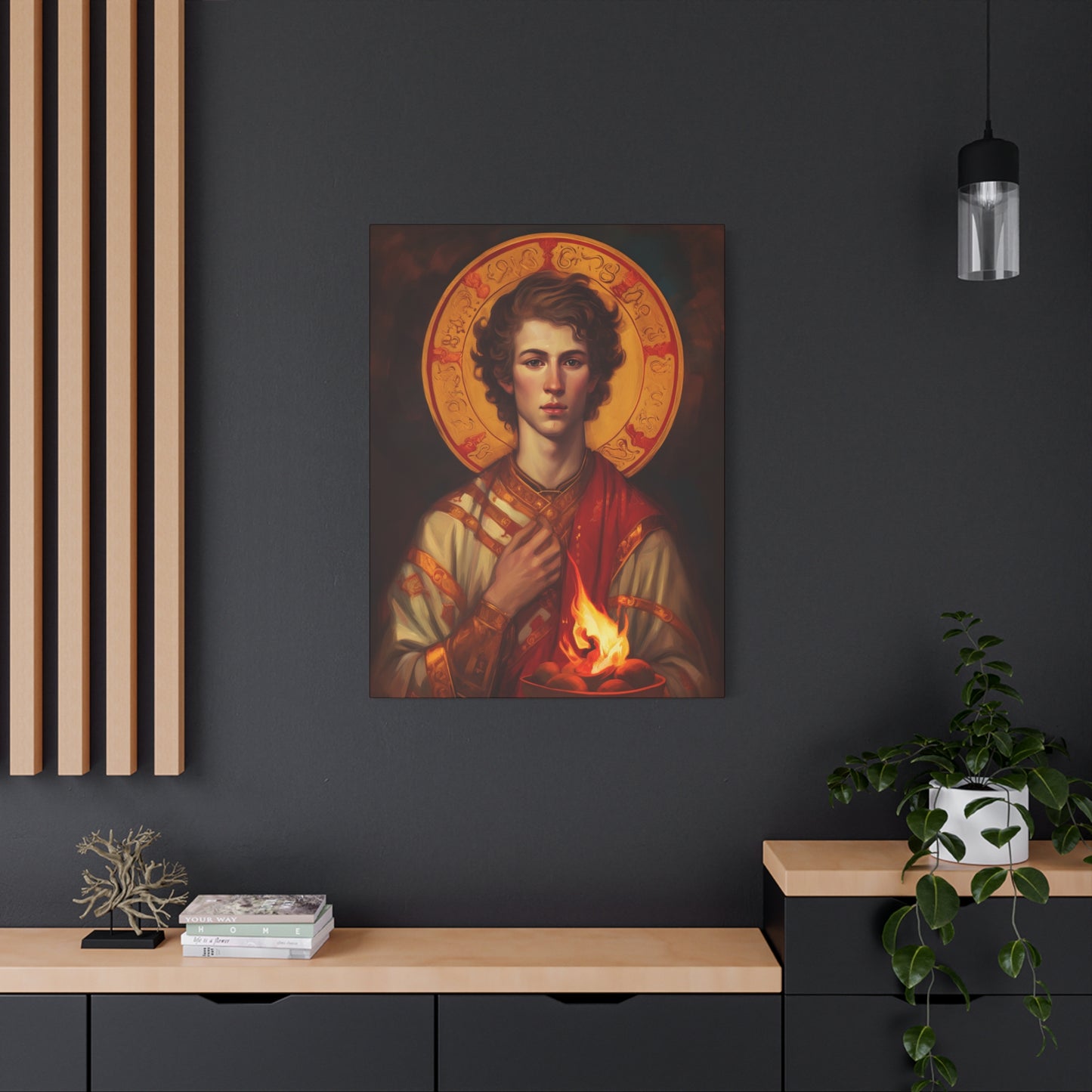 Saint Lawrence Deacon and Martyr Canvas Print - Multiple Sizes - Catholic Home art - Museum Wrapped Canvas - Sanctified Souls Print