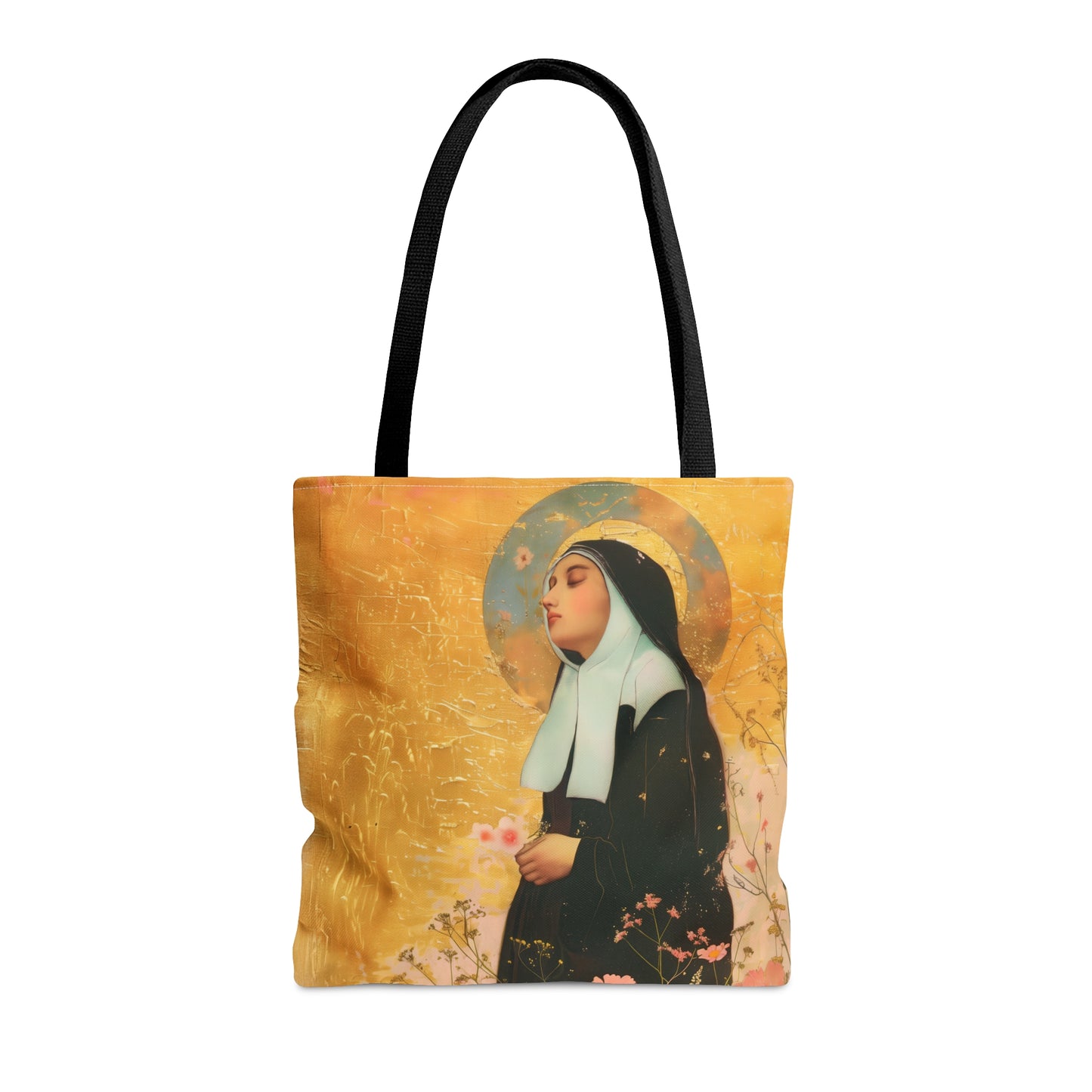 Saint Bernadette Tote Bag - Large Medium Small Faith Art Bag - Catholic Faith Purse - Double Sided