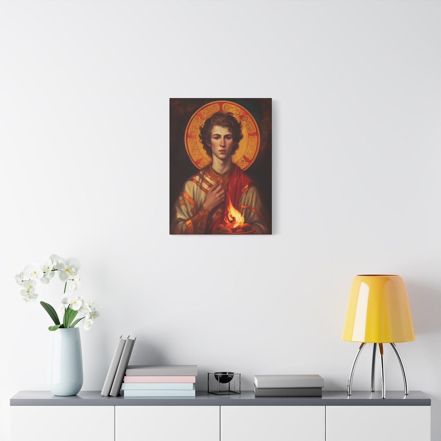 Saint Lawrence Deacon and Martyr Canvas Print - Multiple Sizes - Catholic Home art - Museum Wrapped Canvas - Sanctified Souls Print