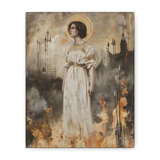 Saint Joan of Arc - Museum Wrapped Canvas - Sanctified Souls Print - Religious Art for your Home
