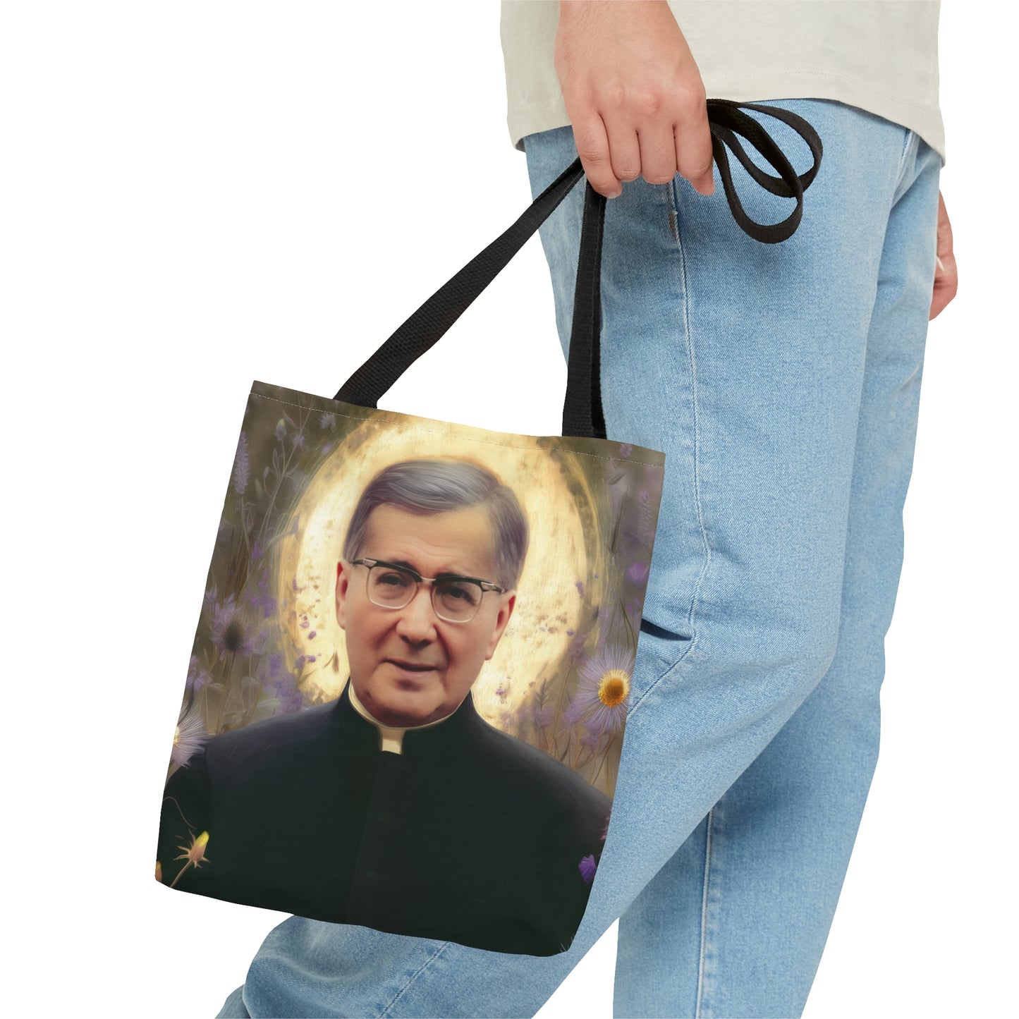 Saint Josemaría Escrivá - Tote Bag - Large Medium Small Faith Art Bag - Catholic Faith Purse - Double Sided