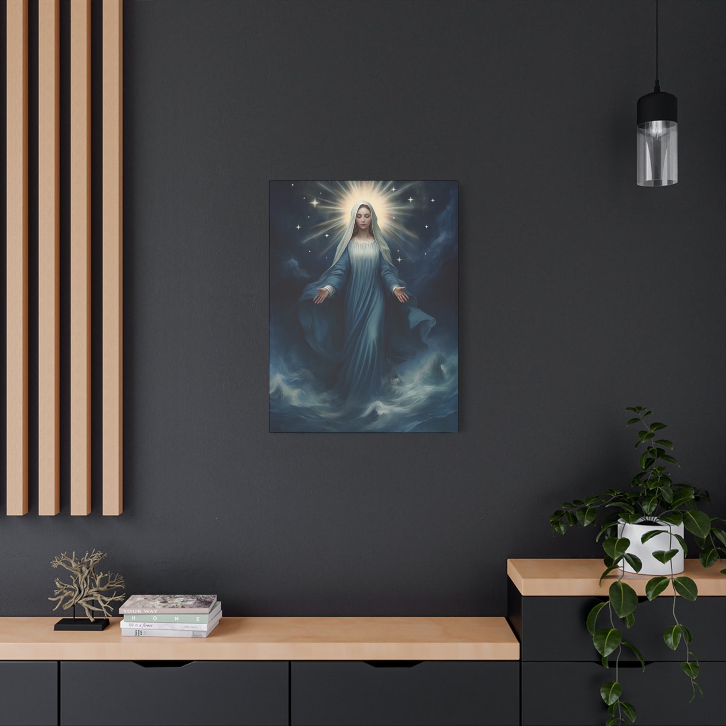 Our Lady Star of the Sea Canvas Print - Multiple Sizes - Catholic Home art - Museum Wrapped Canvas - Stella Maris