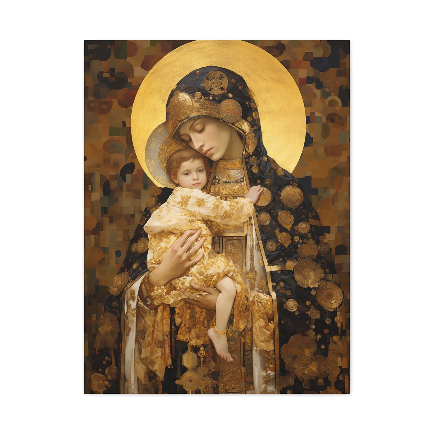 The Light of Love - Museum Wrapped Canvas - Sanctified Souls Print - Religious Art for your Home - The Virgin Mary and The Christ Child