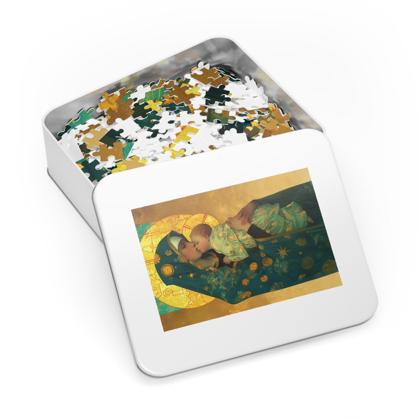 Peaceful Refuge - Mary and the Christ Child - Puzzle and Keepsake Tin - Religious (30, 110, 252, 500,1000) - Catholic Families
