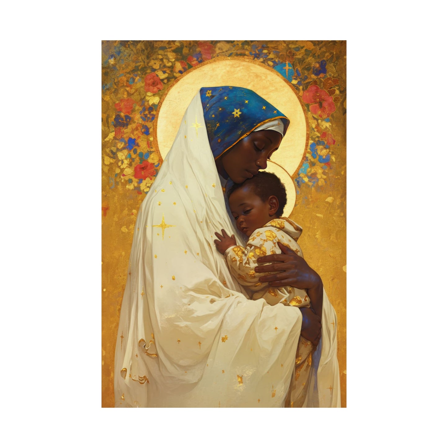 Queen of Peace and Love- Our Lady of Kibeho's Message - Sanctified Souls Print - Multiple Sizes - Premium Posters - Catholic Art - Christian