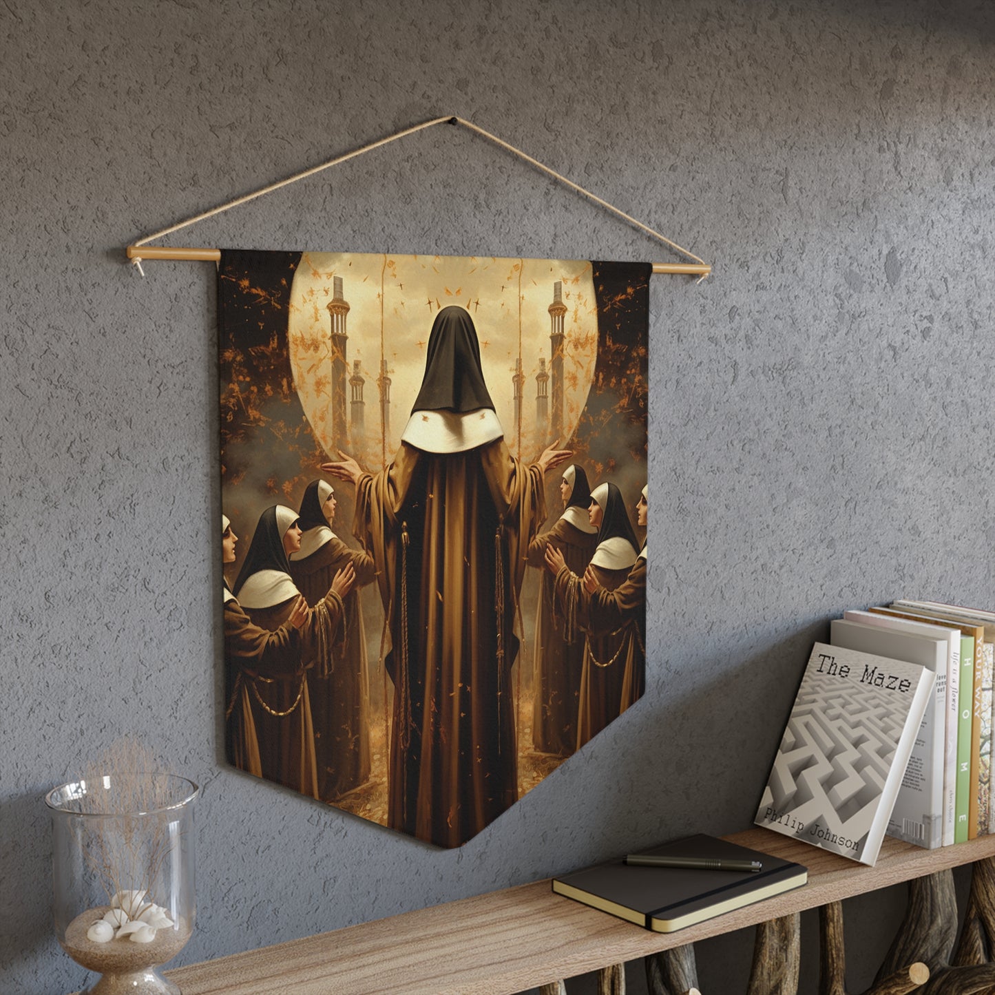 The Blessed Carmelite Martyrs of Compiègne Wall Banner / Wall Hanging - Prayer room - Catholic Home Art - 18" x 21"