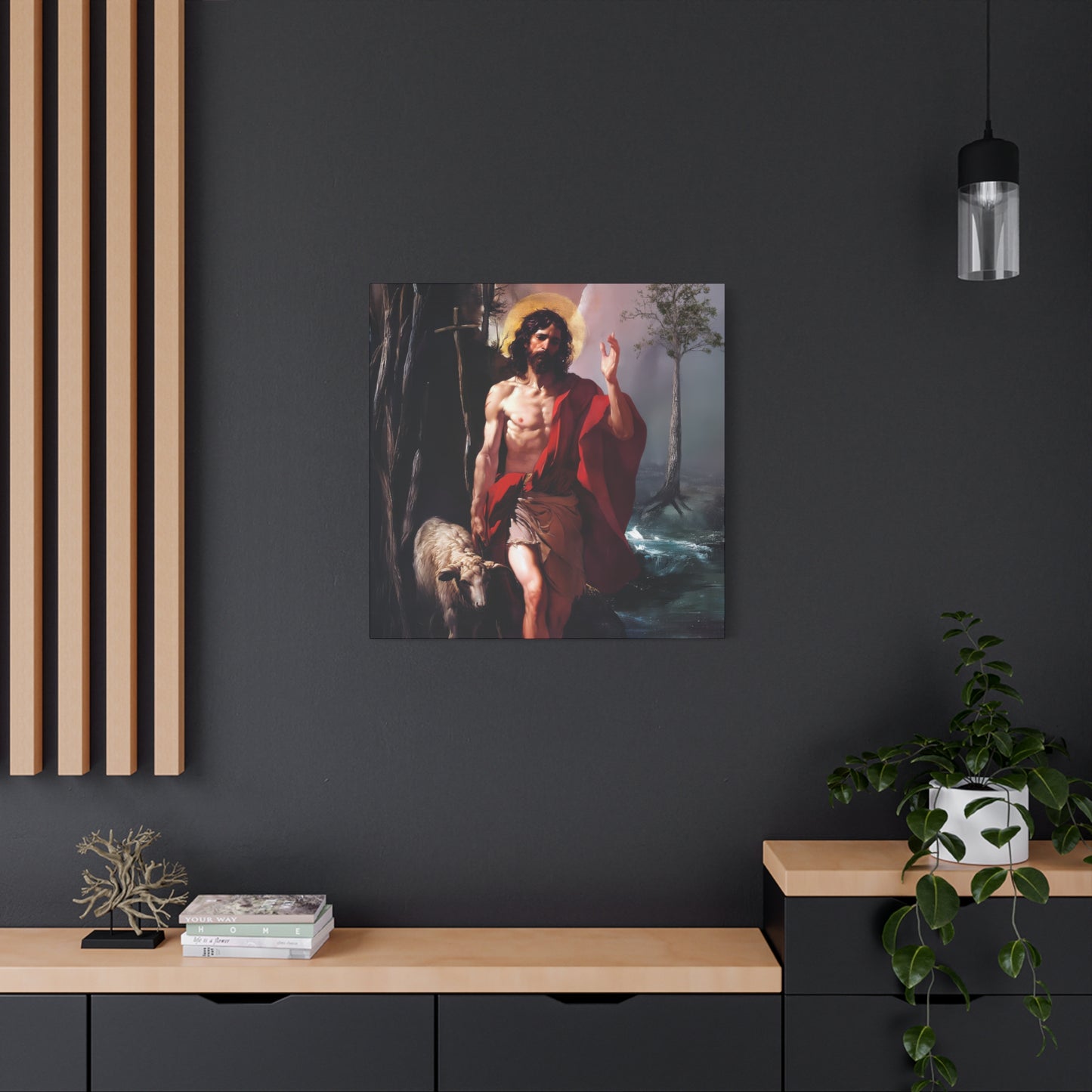 Saint John the Baptist -  Museum Wrapped Canvas - Sanctified Souls Print - Religious Art for your Home - Catholic Patron Saint Art