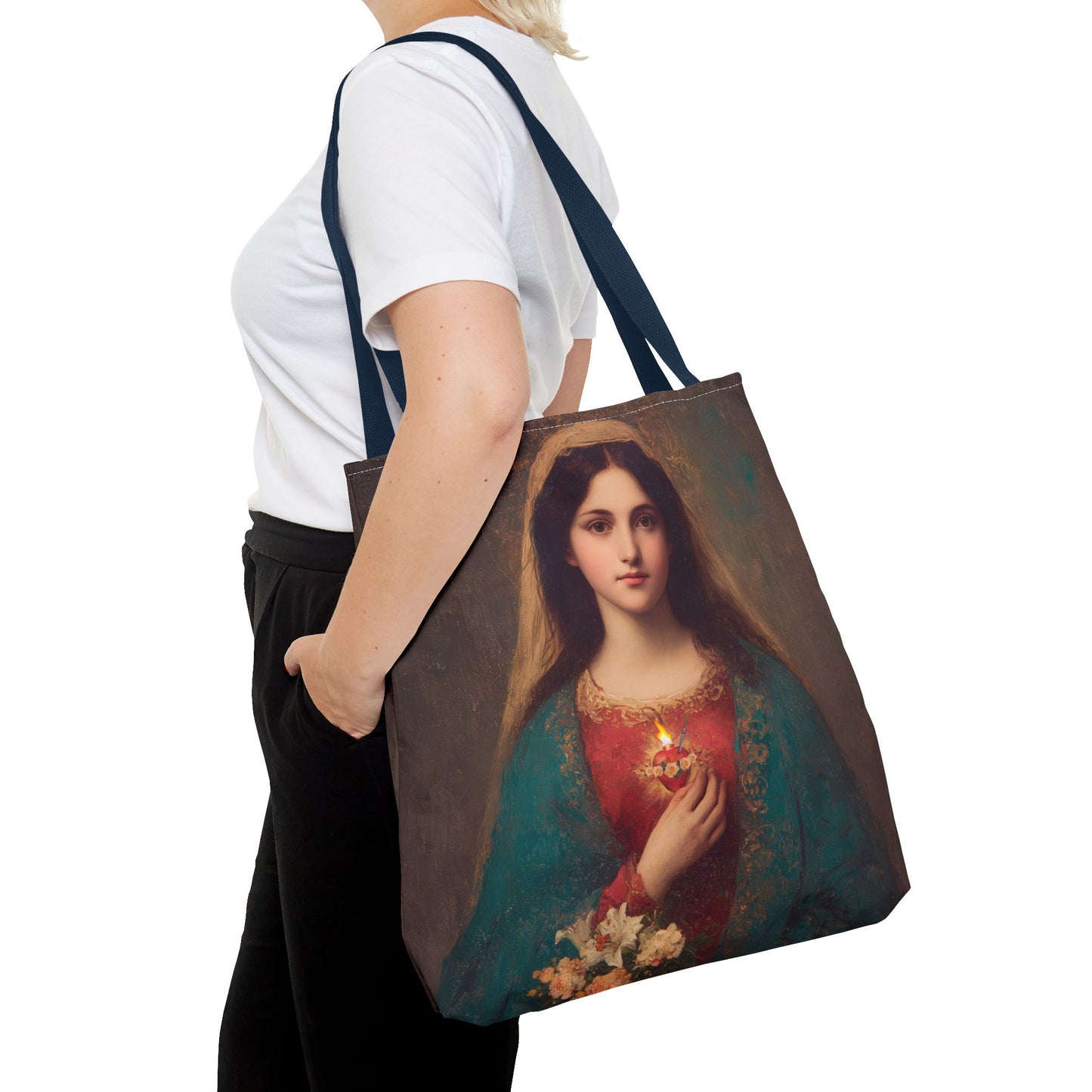 The Immaculate Heart of Mary - Mother Mary - Marian Art - Tote Bag - Large Medium Small Faith Art Bag - Tote Purse - Double Sided
