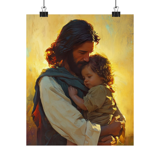 Divine Protector of the Innocent - Christ and Child Poster Print - Sanctified Souls Print - Catholic Art - Christian painting