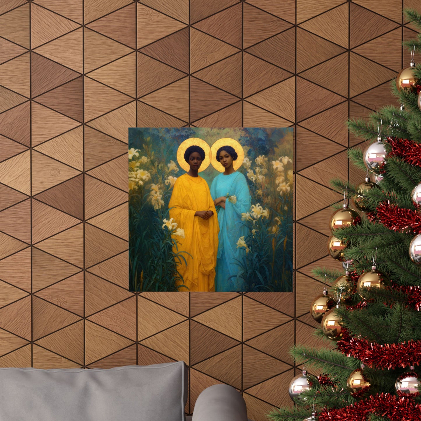 Saint Perpetua and Saint Felicity  - Sanctified Souls Print - Multiple Sizes - Premium Posters - Catholic Art - Christian Home Decor Artwork
