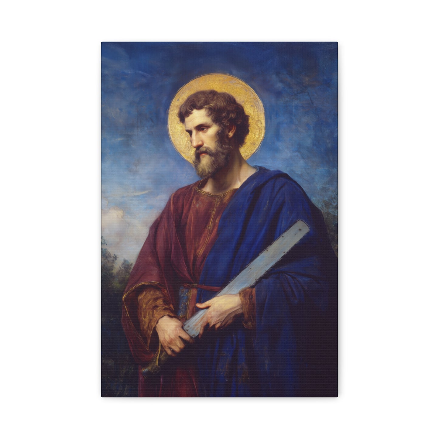 Saint Simon the Apostle  - Gallery Wrapped Canvas - Print - Religious Art for your Home - Catholic Art