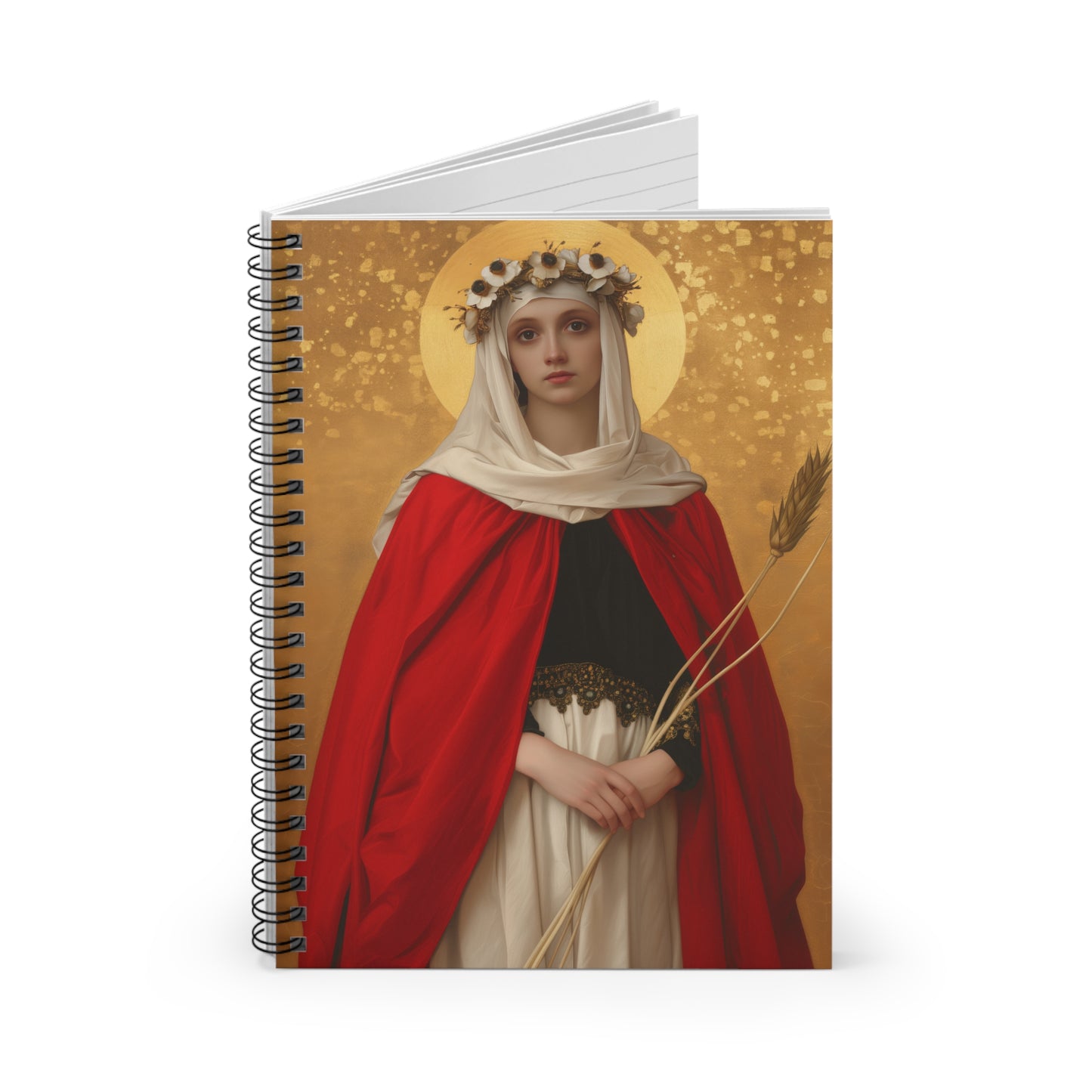 Saint Solange of Bourges Spiral Journal - Sanctified Souls Art - Religious Based Notebook - Spiral Notebook - Prayer Journal