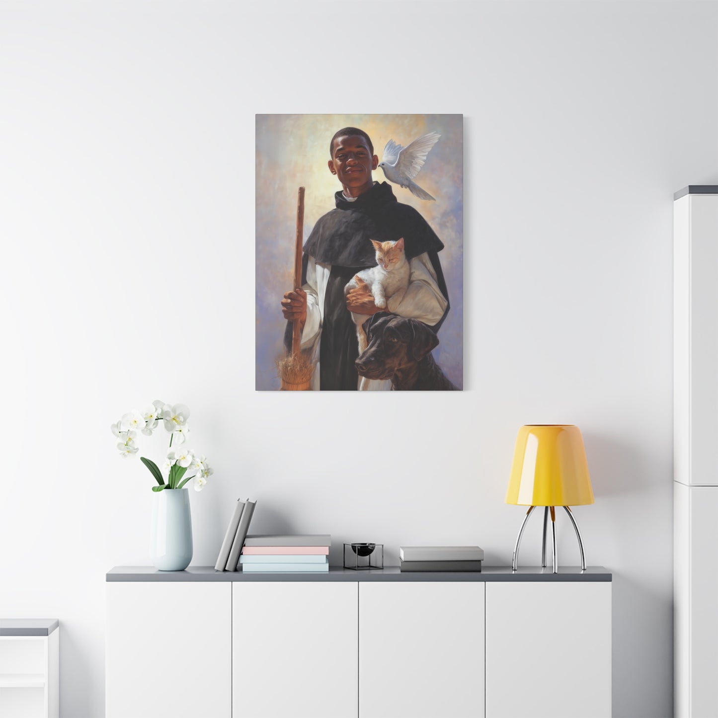Saint Martin de Porres - Gallery Wrapped Canvas - Print - Religious Art for your Home - Catholic Art