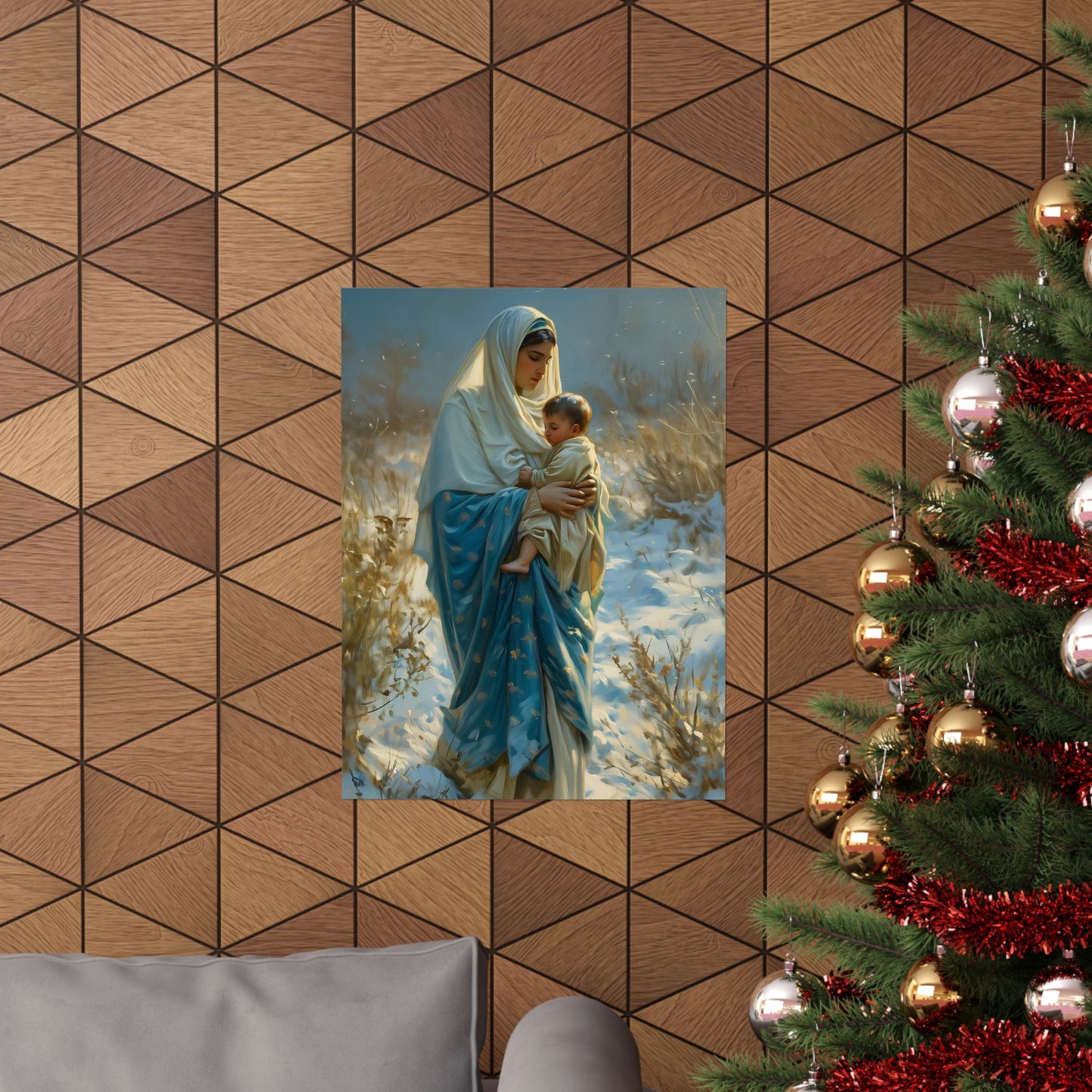Snowfall of Grace - Our Lady's Winter Radiance - Our Lady of the Snows Print - Sanctified Souls Print - Multiple Sizes - Premium Posters