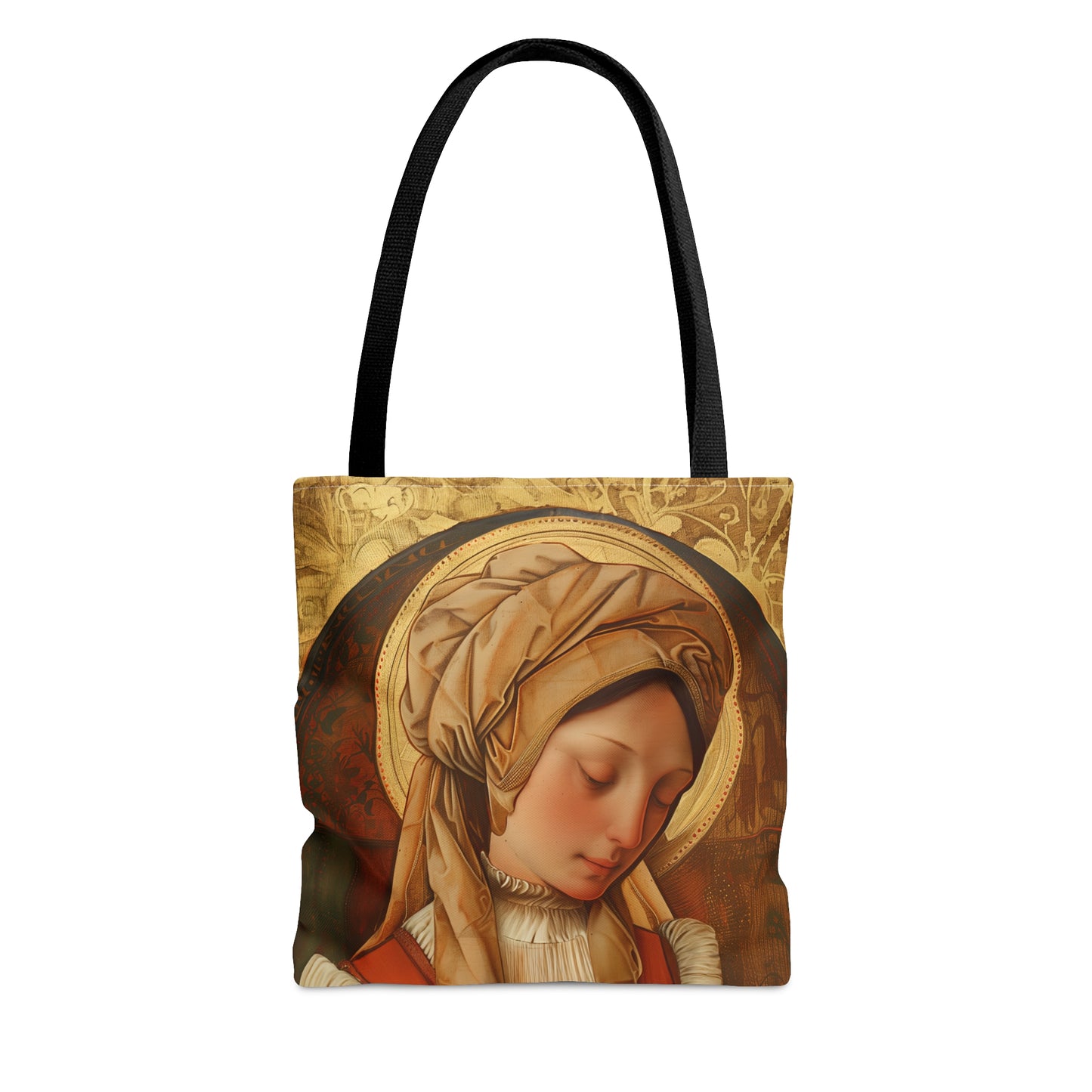 Saint Anne Line Tote Bag - Purse - Three sizes - Large Medium Small Faith Art Bag - Catholic faith inspired carry-all purse - Double Sided