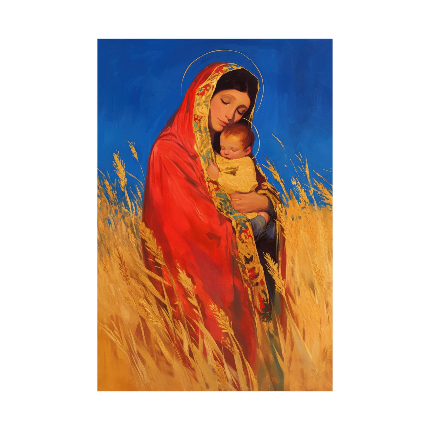 Our Lady of the Harvest - Sanctified Souls Print - Multiple Sizes - Premium Posters - Catholic Art - Christian Home