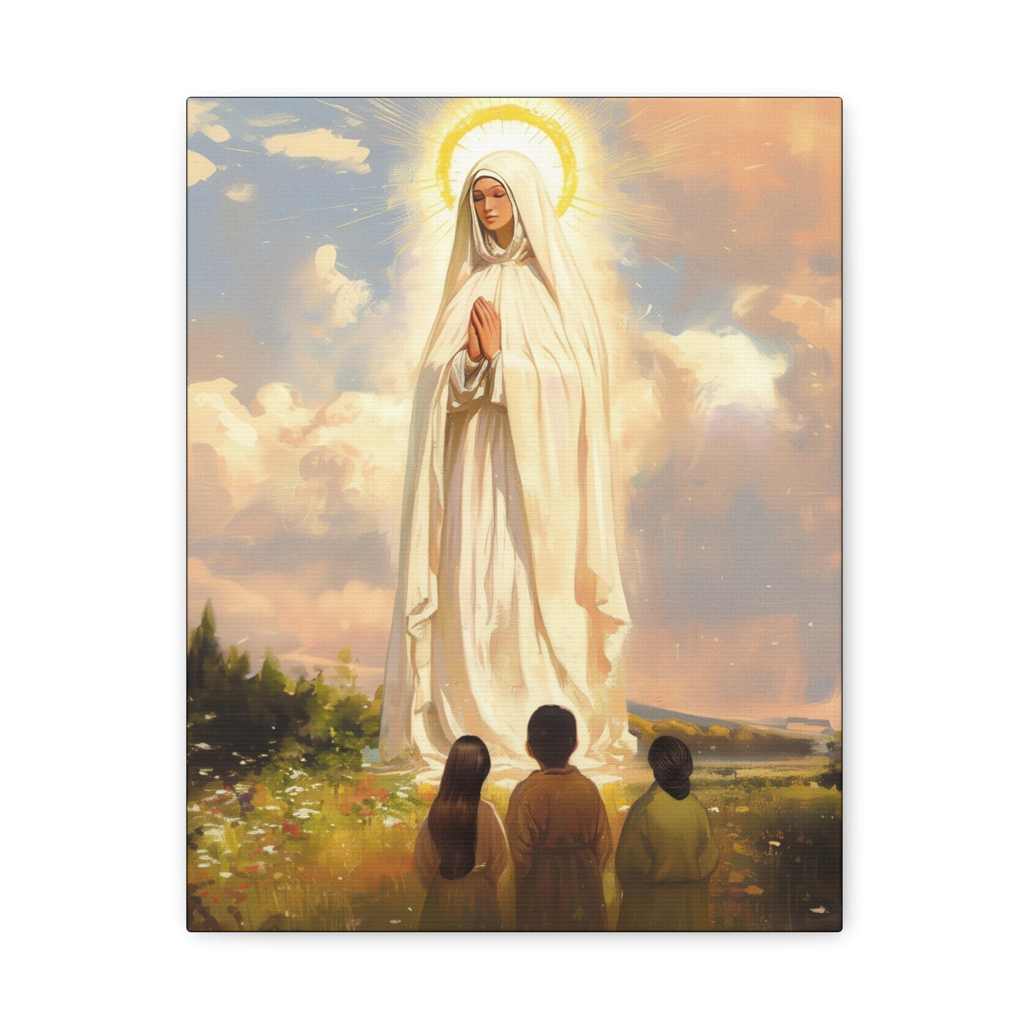 Our Lady of Fátima - Gallery Wrapped Canvas - Print - Religious Art for your Home - Catholic art print - prayer room art