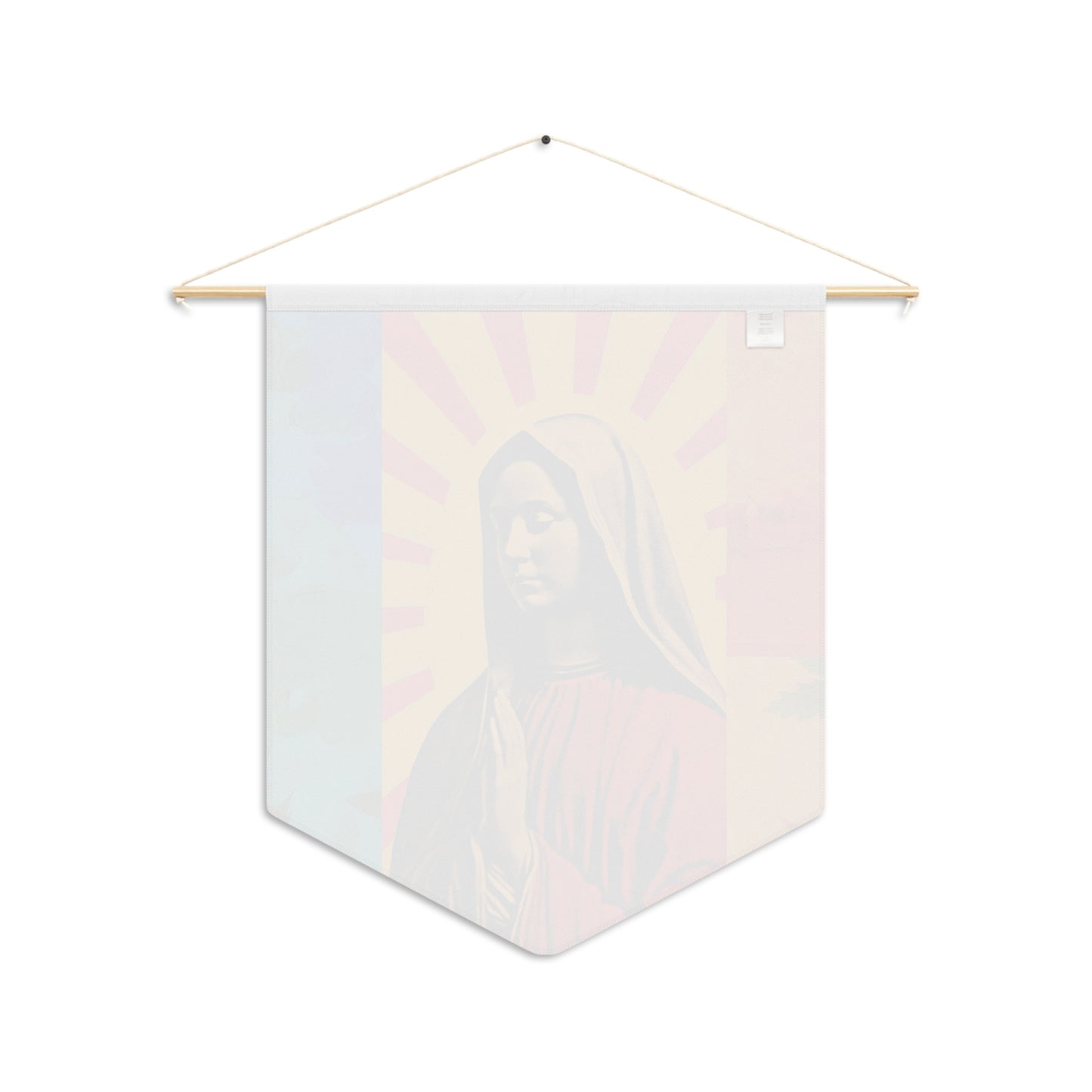 Radiant Mary Wall Banner / Wall Hanging / Pennant - Prayer room - Catholic Art - Saint Art - Large Saint Print - 18" x 21" - Virgin Mary Art
