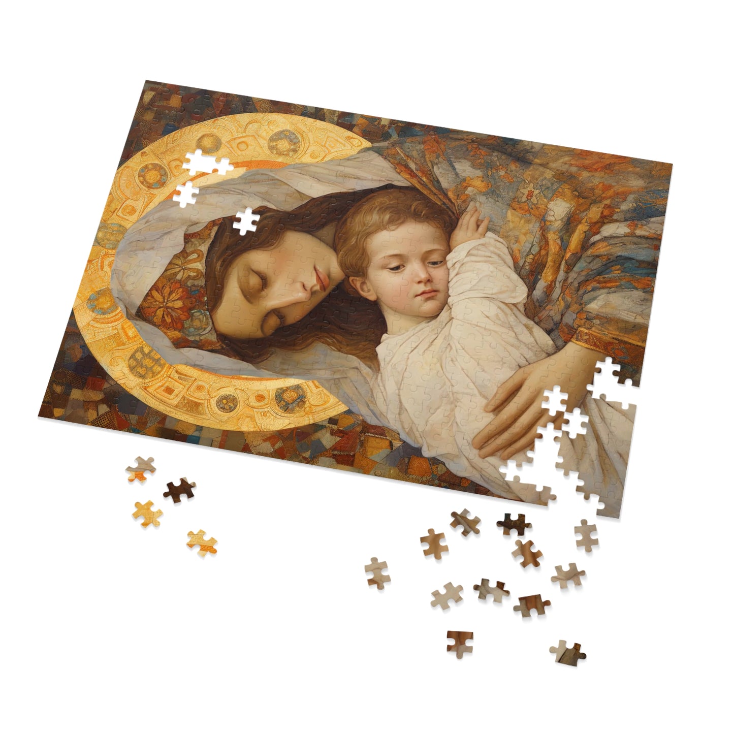 Cradle of Grace - Madonna and the Newborn Christ - Puzzle and Keepsake Tin - Jigsaw Puzzle (30, 110, 252, 500,1000-Piece) - Religious Puzzle