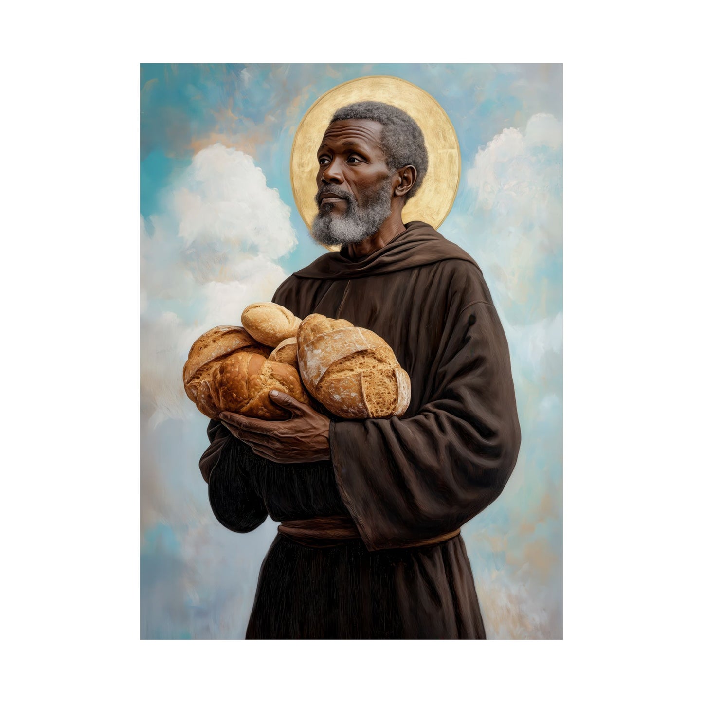 Saint Benedict the Moor  - Sanctified Souls Print - Multiple Sizes - Premium Matte Vertical Posters - Catholic Fine Art Print