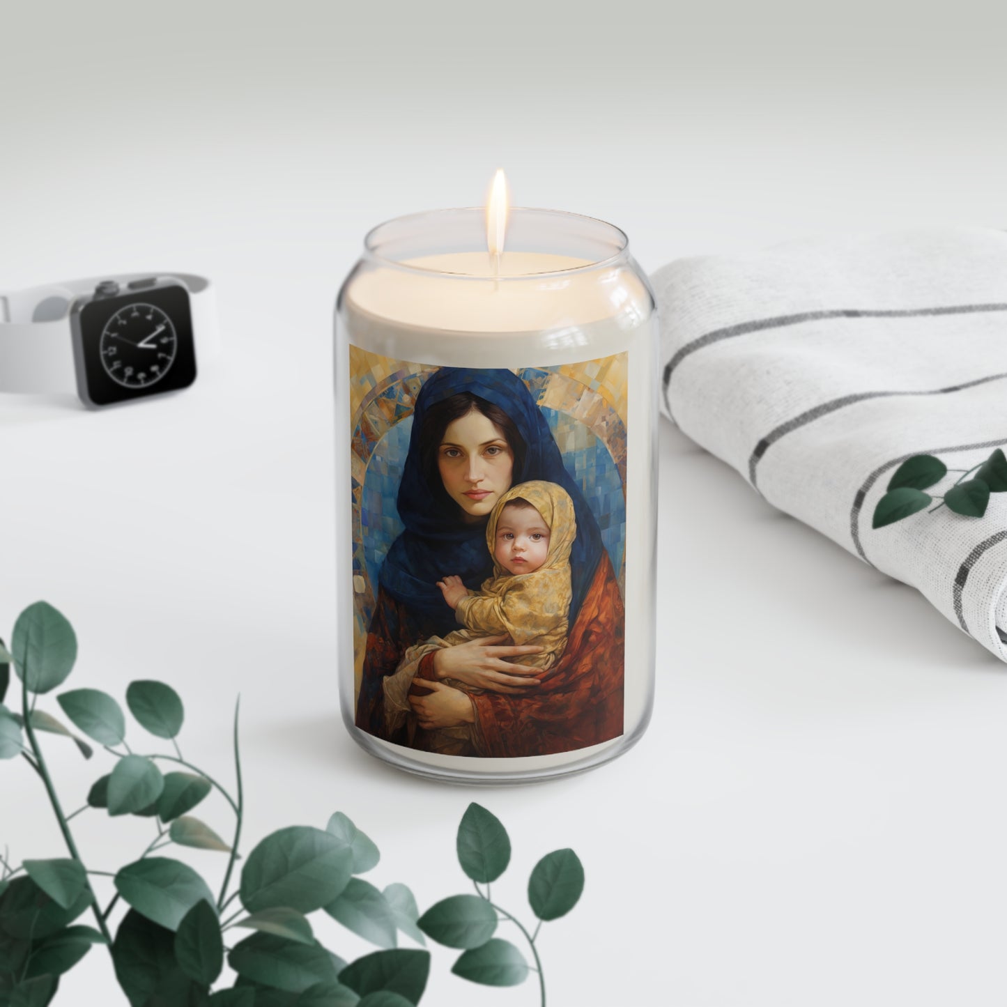 Maternal Seraph - Virgin Mary and Infant Jesus - Scented Prayer Candle, 13.75oz - Tall Size - Religious Prayer Candle - Catholic Art