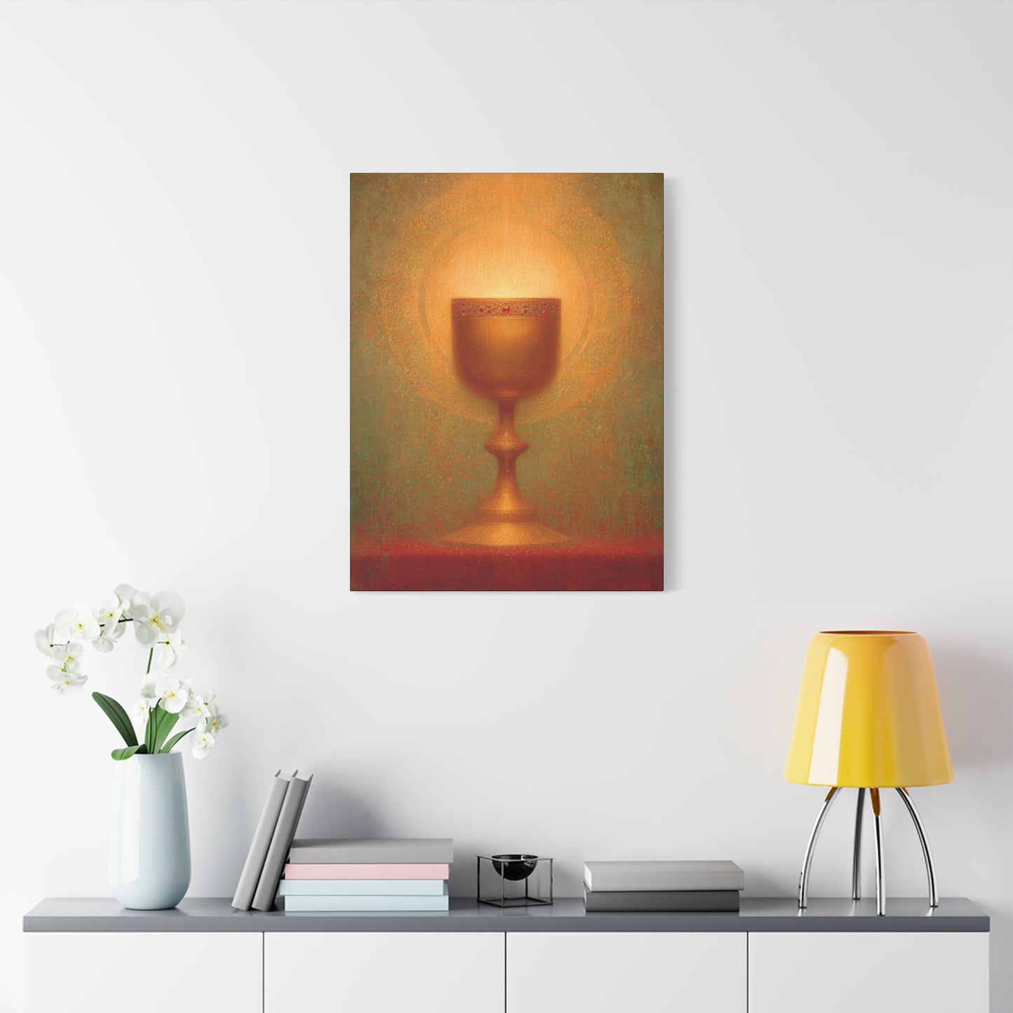 Chalice of the Lamb, Light of the World - The Holy Grail - Gallery Wrapped Canvas - Print - Religious Art for your Home - Catholic Art