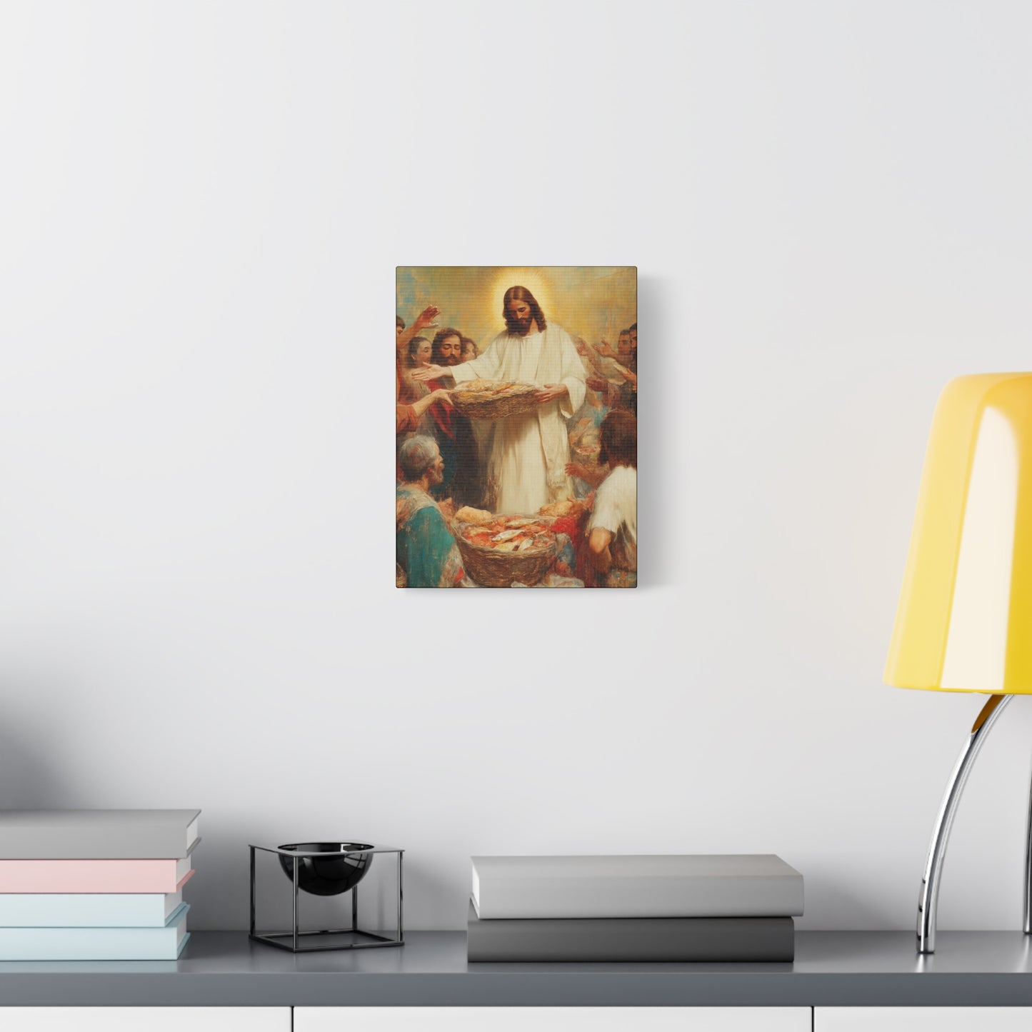 The Quiet Multiplication of Love : Loaves and Fishes - Gallery Wrapped Canvas - Print - Religious Art for your Home - Catholic Art