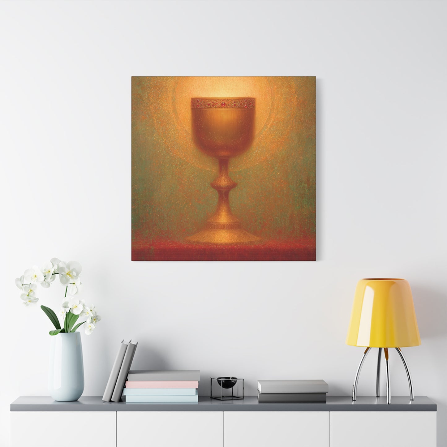 Chalice of the Lamb, Light of the World - The Holy Grail - Gallery Wrapped Canvas - Print - Religious Art for your Home - Catholic Art