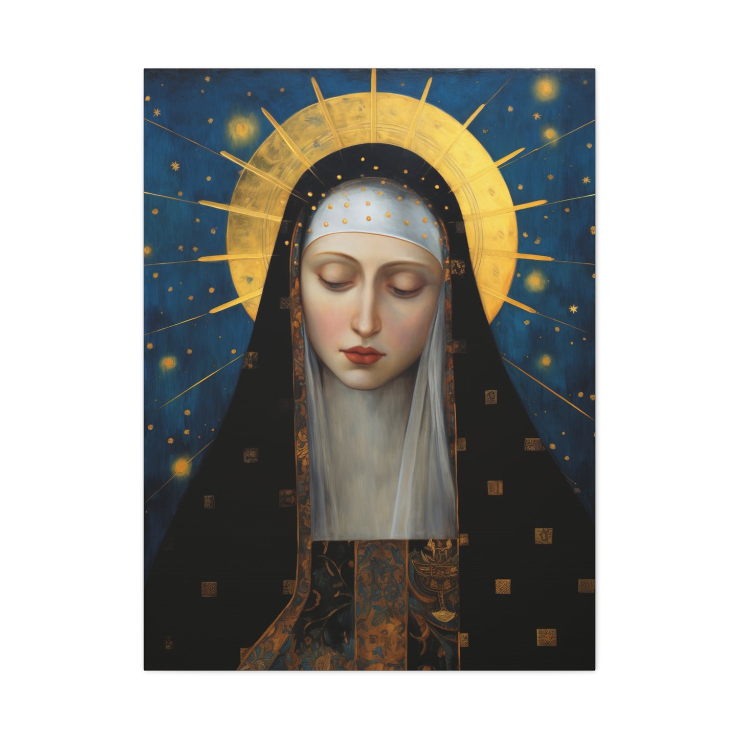 Saint Brigid of Sweden Canvas Print - Multiple Sizes - Catholic Home art - Museum Wrapped Canvas - Sanctified Souls Print