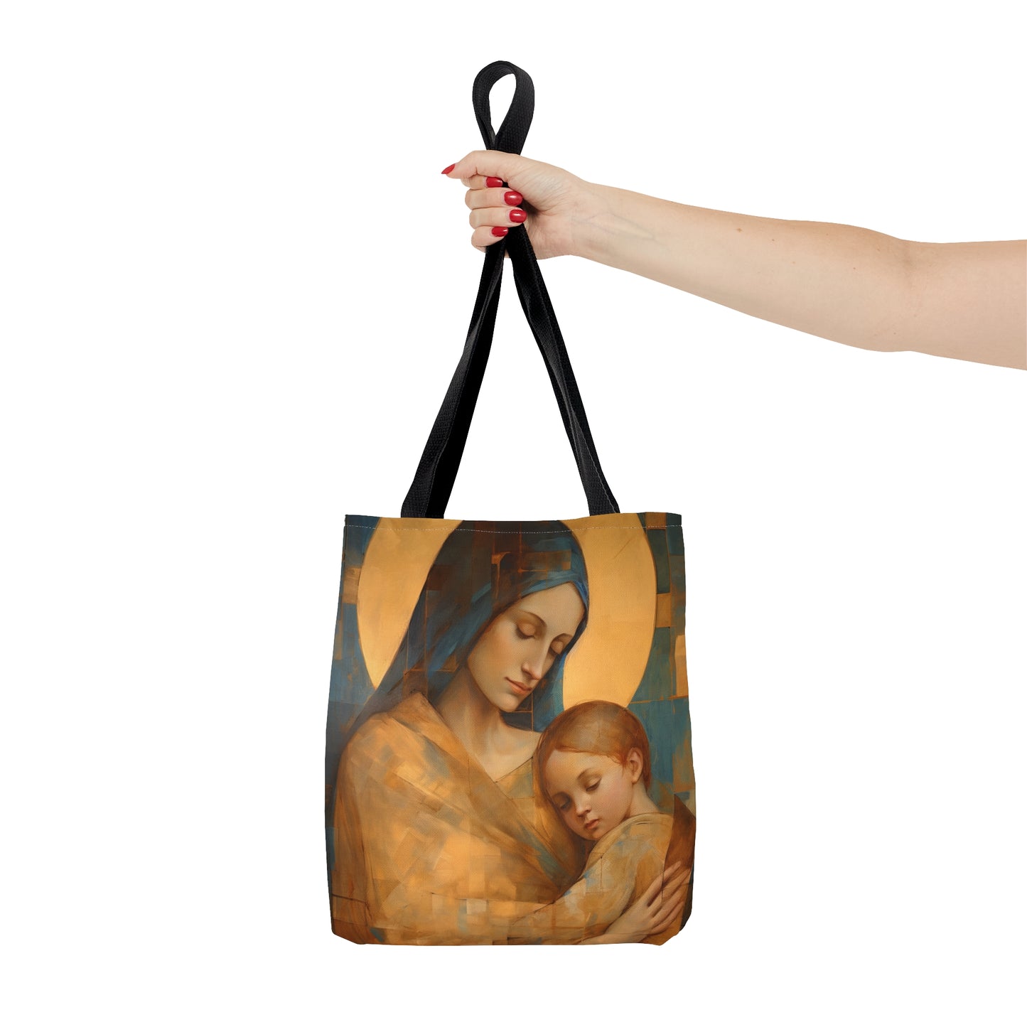 Heavenly Connection - Mary and the Divine Son Tote Bag - Large Medium Small Faith Art Bag - Re usable Tote Purse - Catholic Art Bag