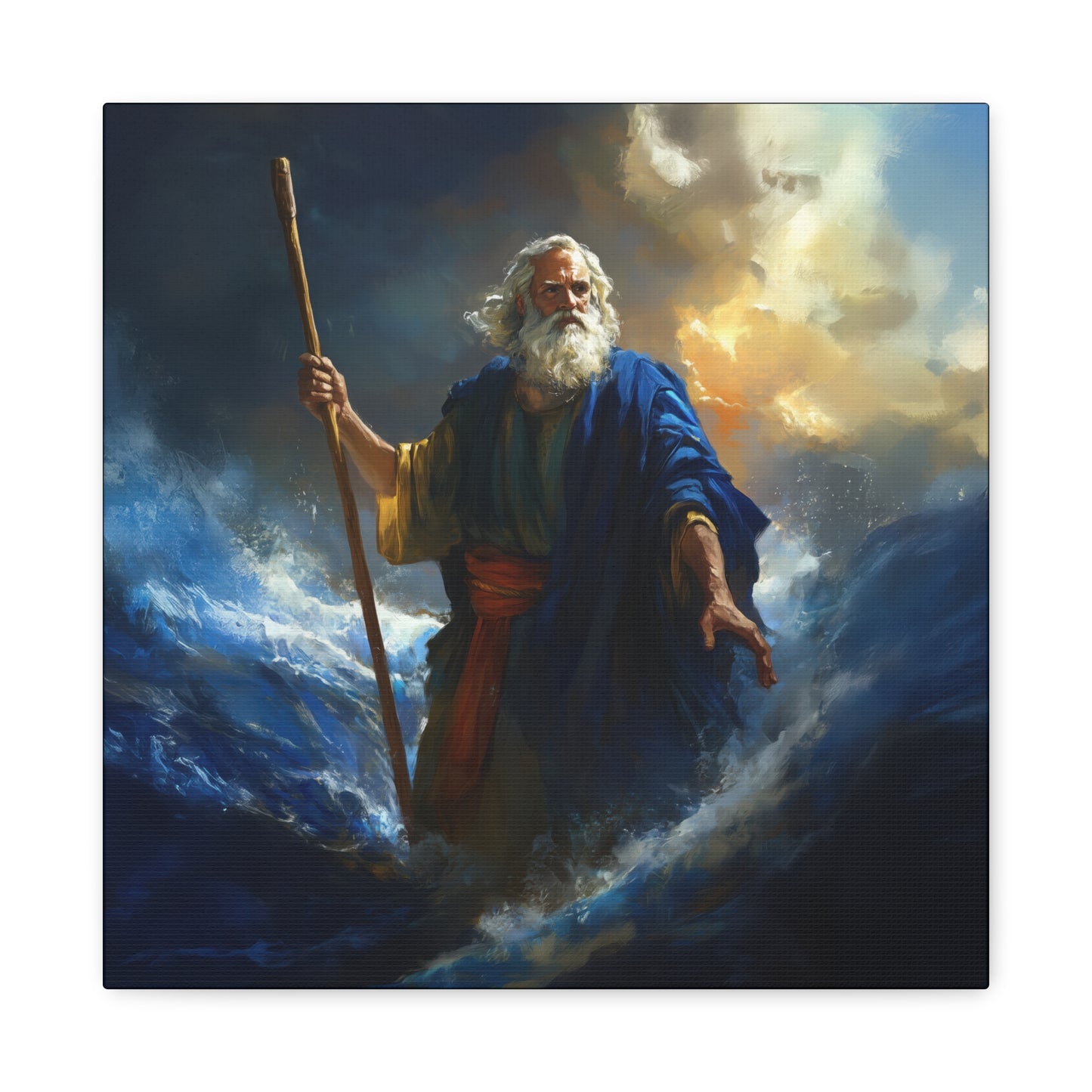 Moses Before the Trembling Sea - Gallery Wrapped Canvas - Print - Religious Art for your Home - Catholic Art