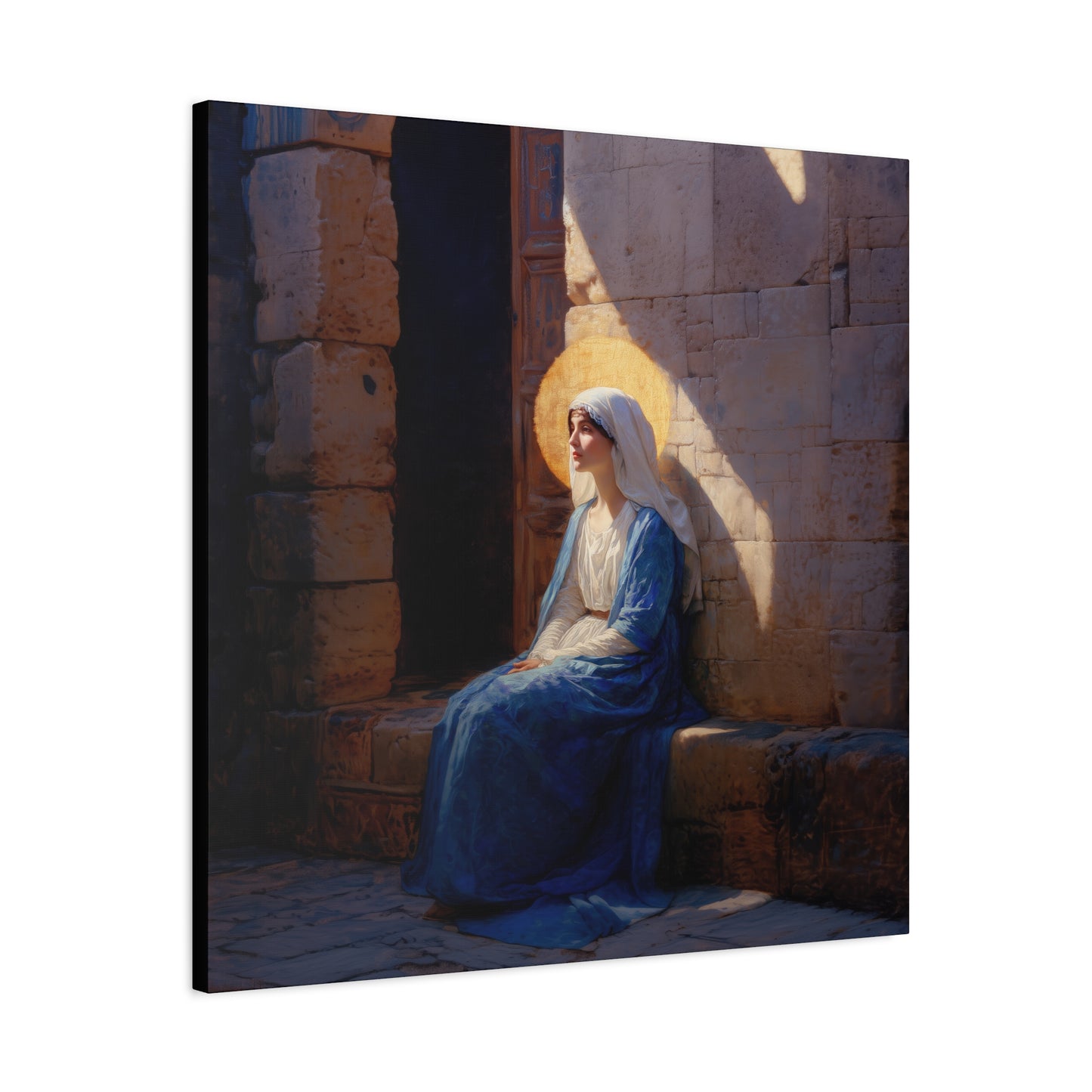 The Quiet Fiat That Split the Darkness, Mary's Yes - Gallery Wrapped Canvas - Print - Religious Art for your Home - Catholic Art