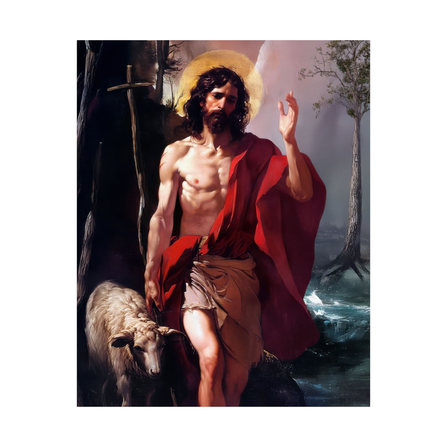 Saint John the Baptist  - Sanctified Souls Print - Multiple Sizes - Premium Posters - Catholic Art - Christian Home Decor Artwork